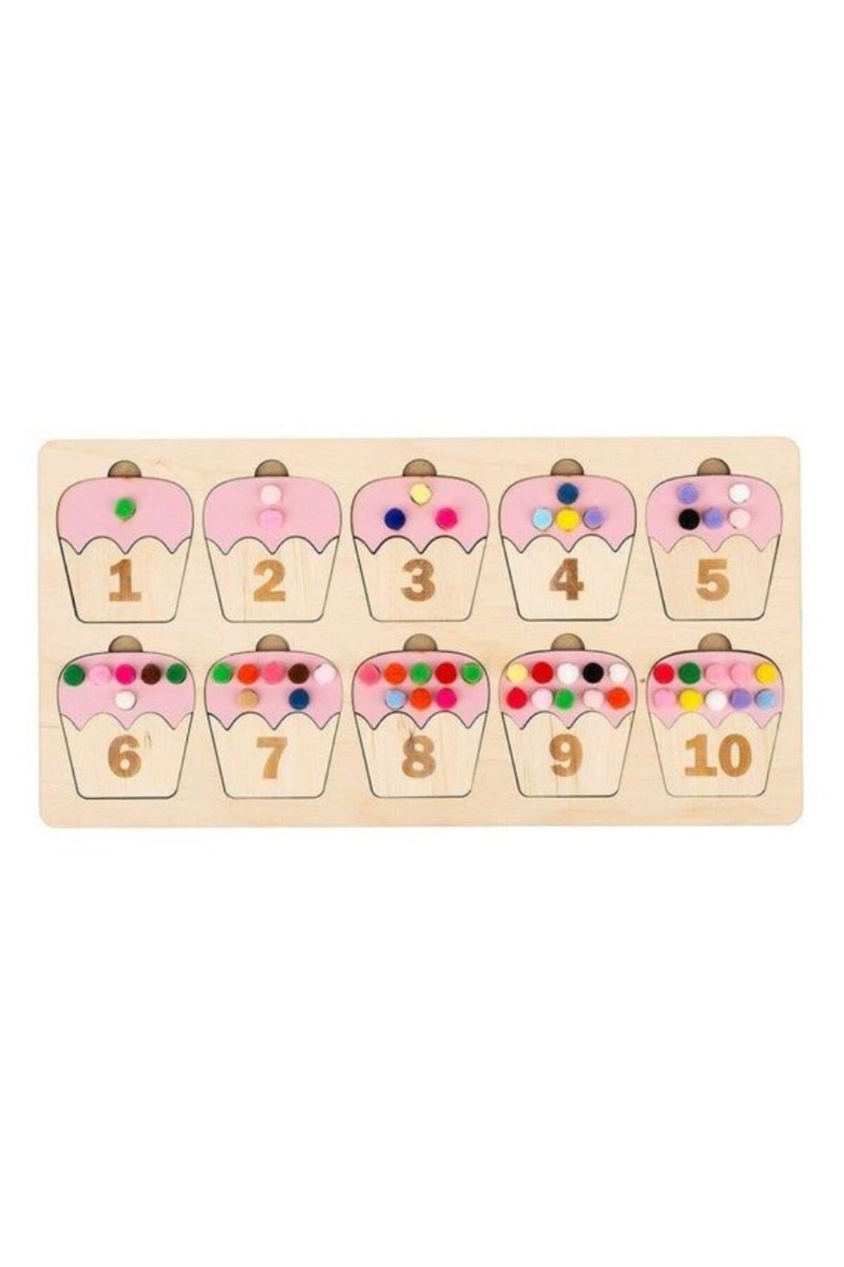 WoodStory Montessori Eğitici Pasta Şekilli Yapboz Sayı Tahtası fotoğrafı 4 (önizleme)