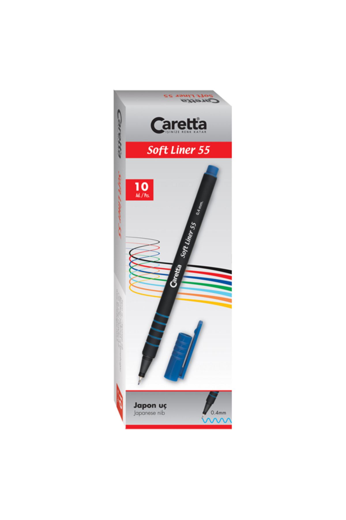 Caretta Softliner Keçeli Kalem 0.4 Mm Siyah 10 Lu 55/01