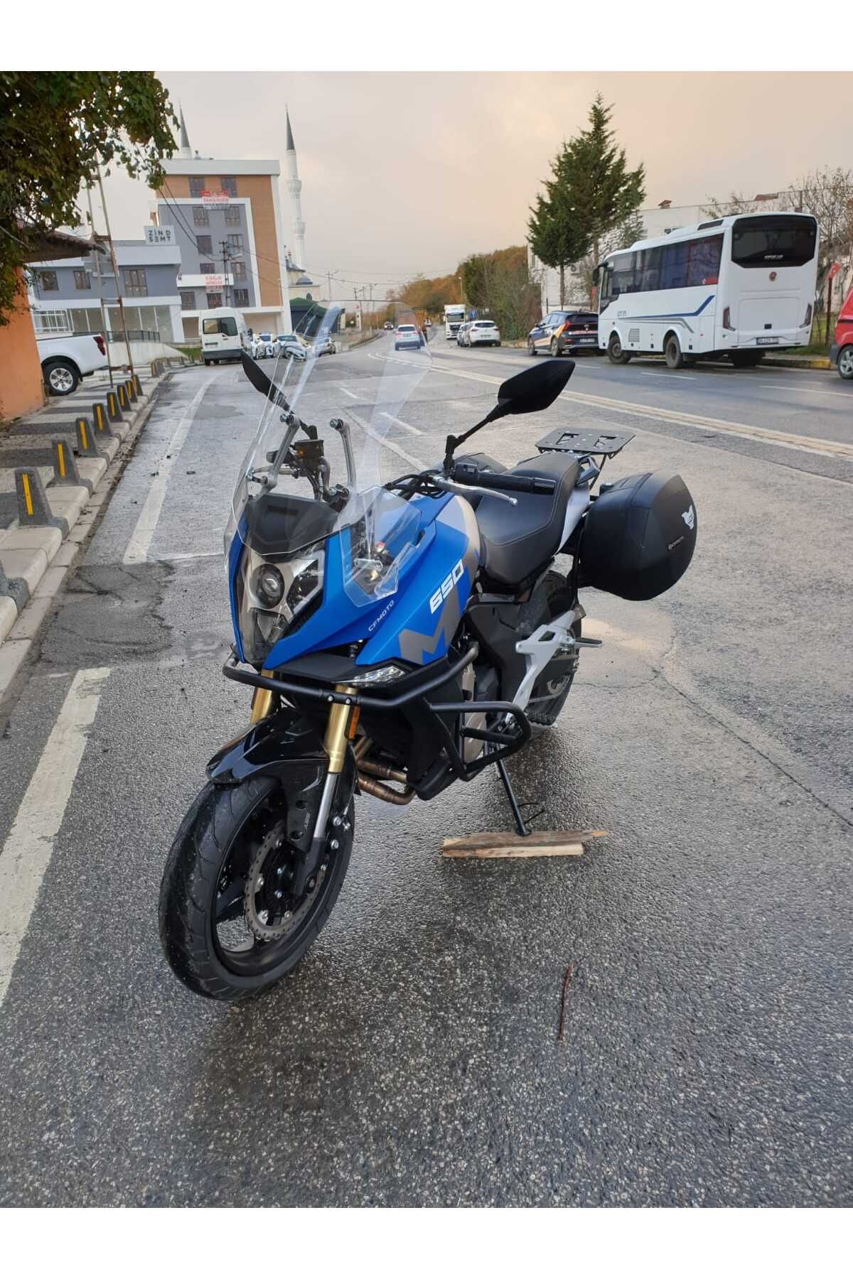 CF MOTO 650 MT Siperlik Ön Cam 2025 Model 56cm Şeffaf Renkli 4mm UZUN CAM