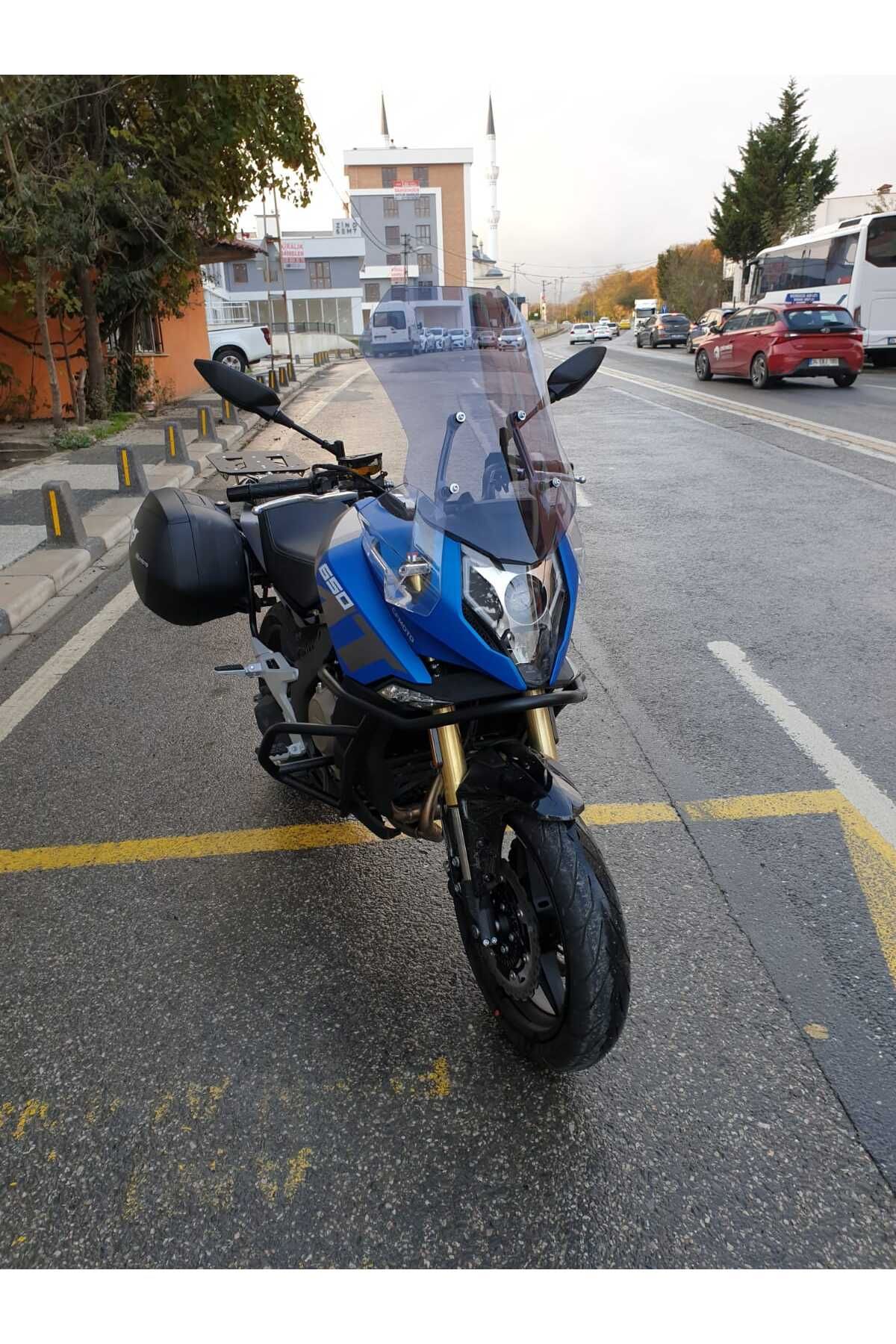 CF MOTO 650 MT Siperlik Ön Cam 2025 Model 56cm Füme Renk 4mm UZUN CAM