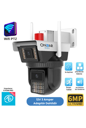 Onkar Bilişim OKAM WF-3040 6MP 2 KAMERA 3 EKRAN İZLEMELİ KABLOSUZ GÜVENLİK KA...
