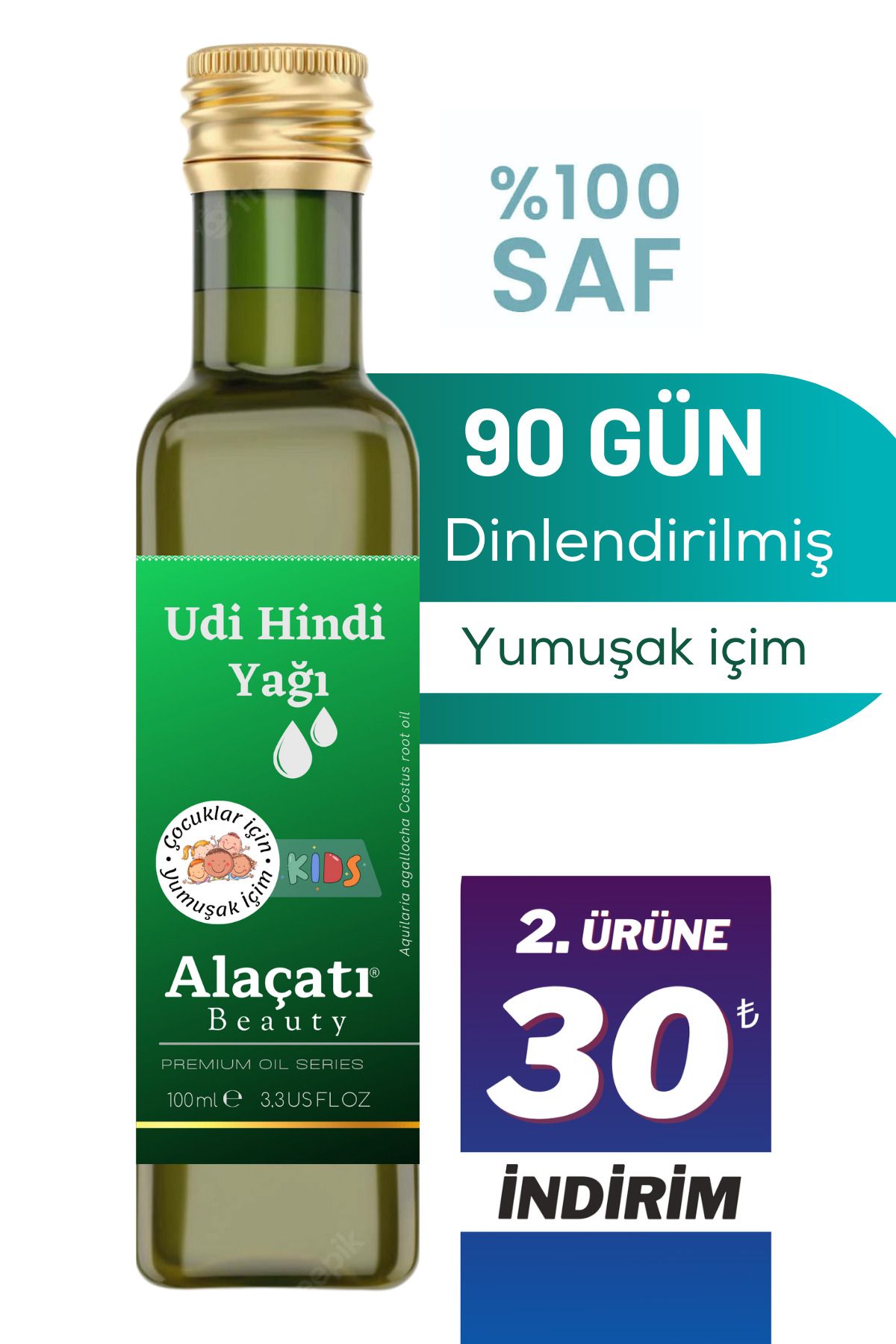 Alaçatı Beauty Yumuşak Içim Udi Hindi Yağı %100 Saf Ve Doğal Kust-i Hindi Costus Root Oil 100 ml