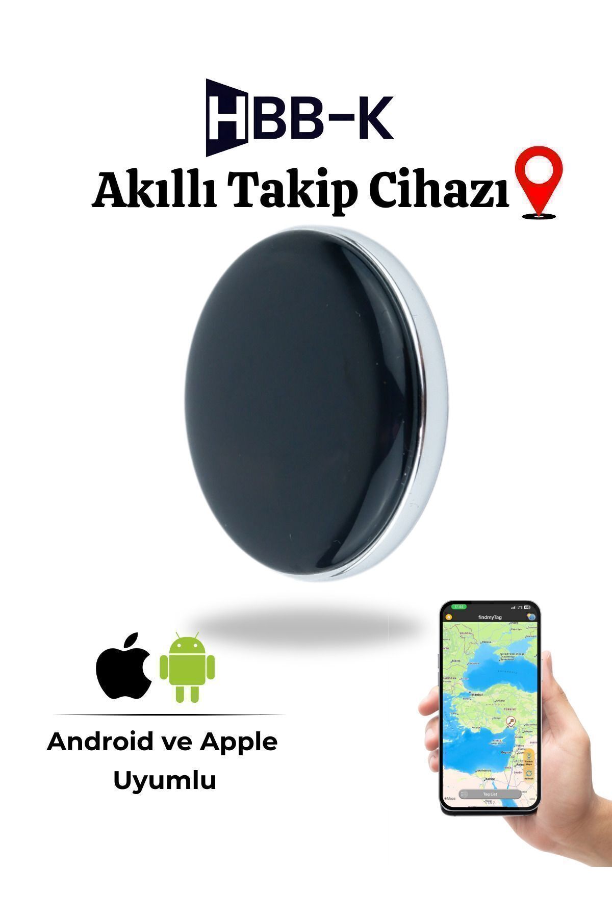 HBB-K Findmy Tag Ios & Android Uyumlu Airtag Gps Takip Cihazı