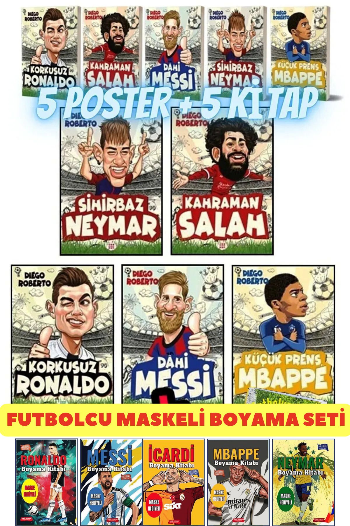 Dokuz Yayınları Efsane Futbolcular Set Futbolun Yıldızları Not Defteri Hediye