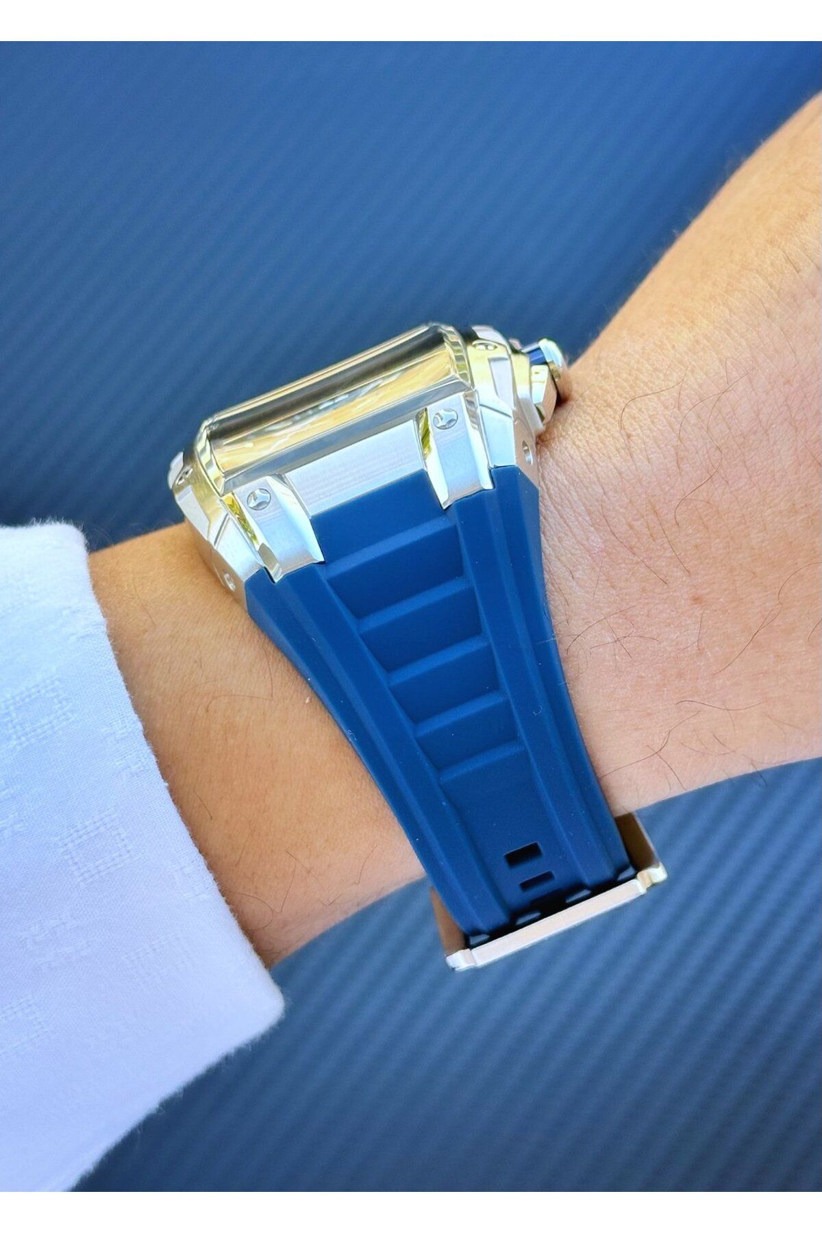 Quantum-Hng1161.359 Navy Blue Silicone Band Men's Wrist Watch 4