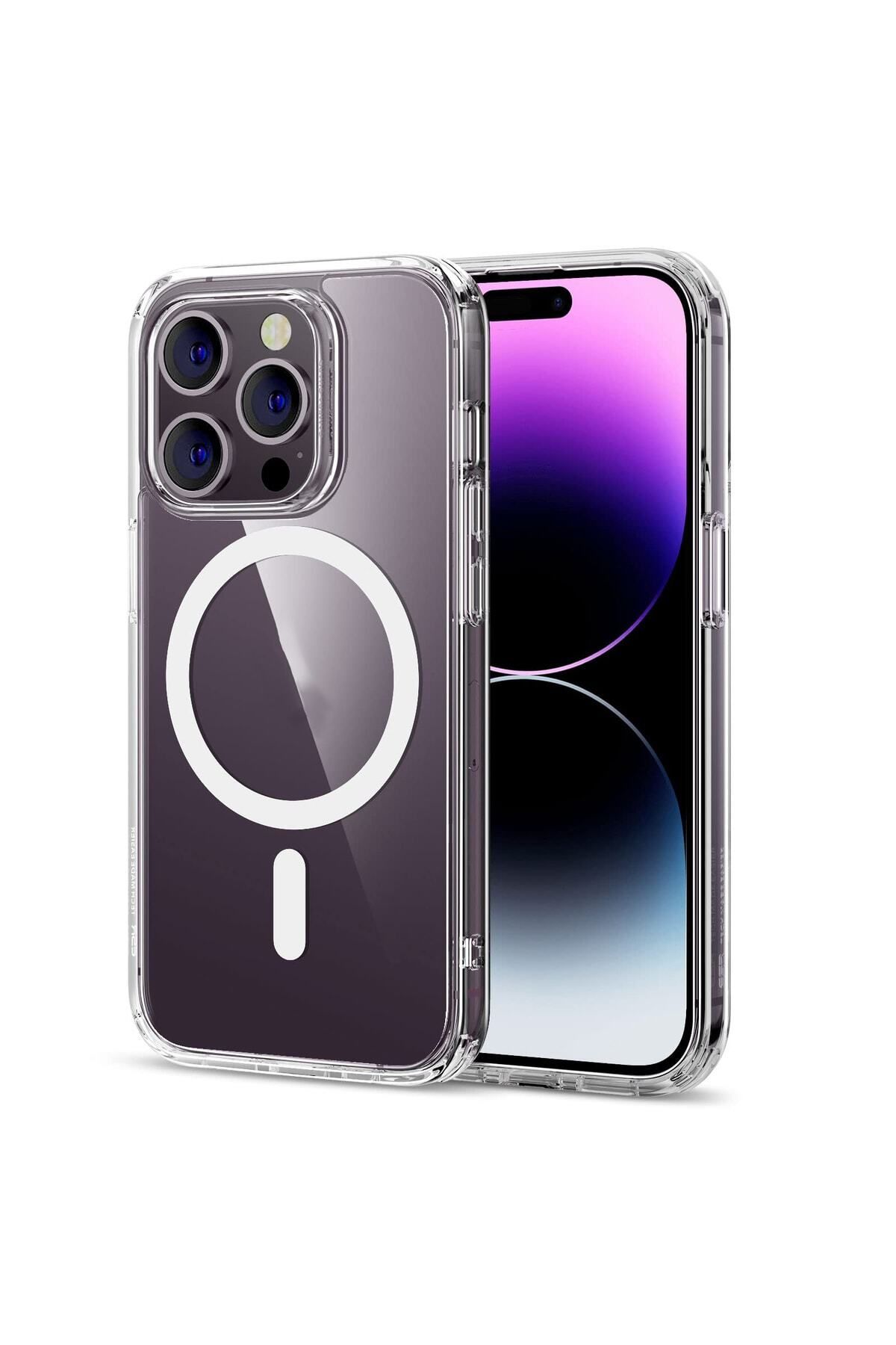 Store Iphone 14 Pro Max Uyumlu Gerçek Magsafe Özellikli Sert Şeffaf Kılıf