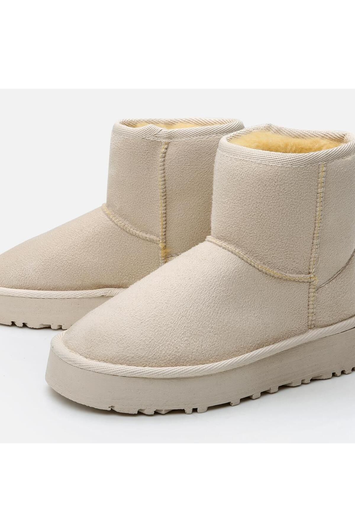 Yaya by Hotiç-Beżowe damskie buty z piórami 5