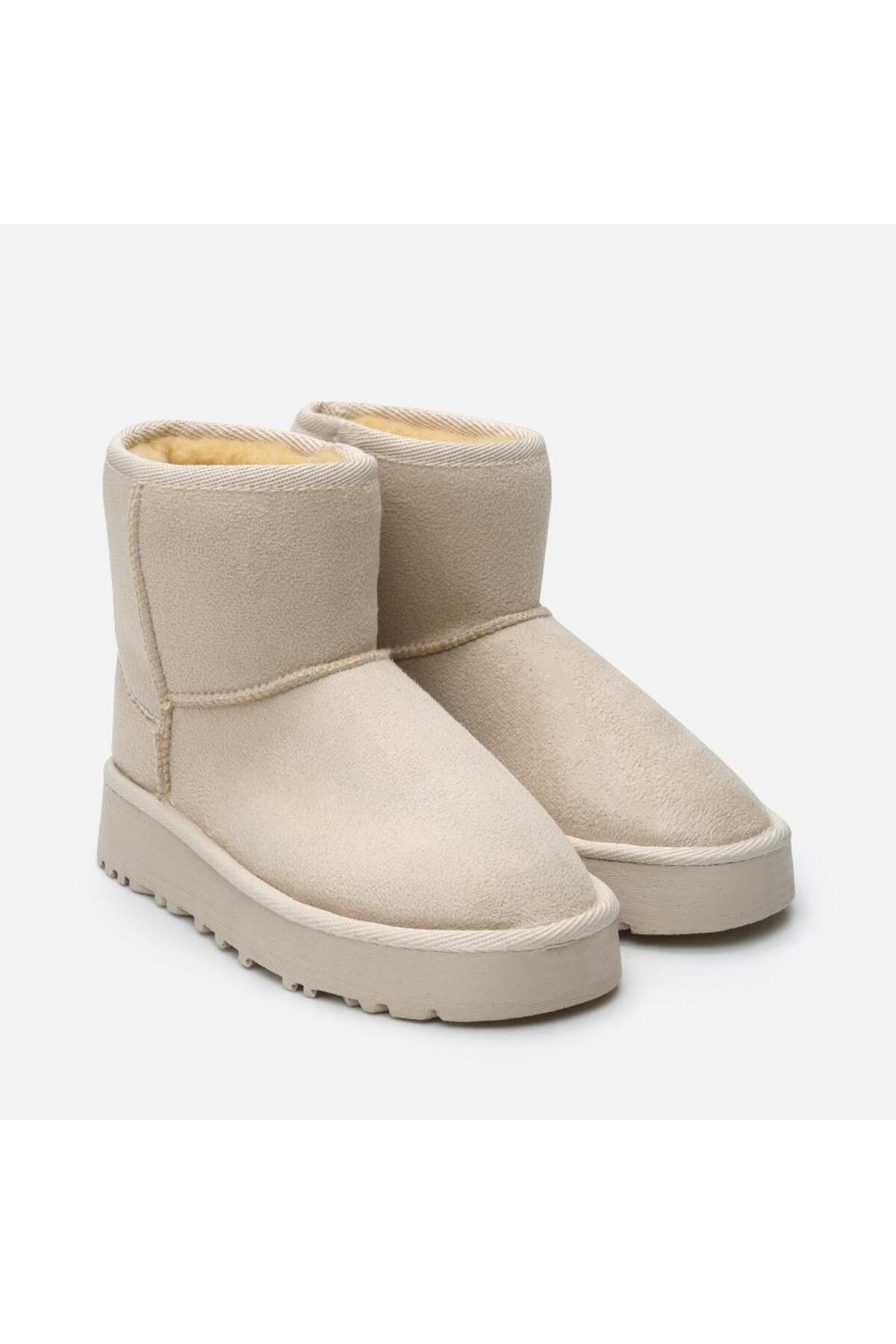 Yaya by Hotiç-Beżowe damskie buty z piórami 4