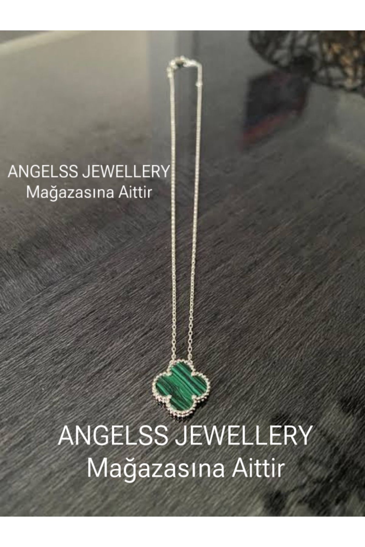 ANGELSS JEWELLERY-* قلادة من الفضة الخضراء (قلادة من الفضة الخضراء على شكل حرف واحد) 1