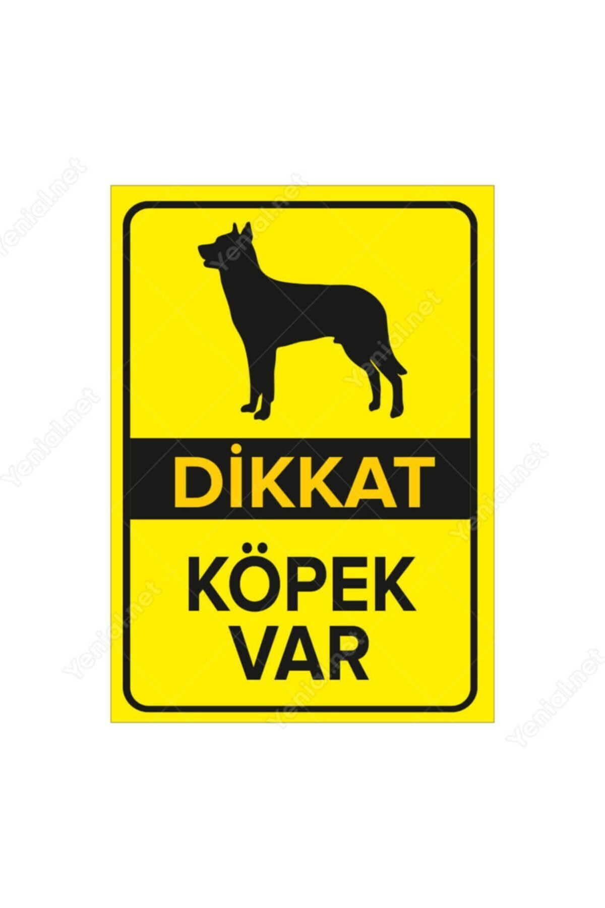 Genel Markalar Sarı Dikkat Köpek Var Uyarı Levhası 25x35