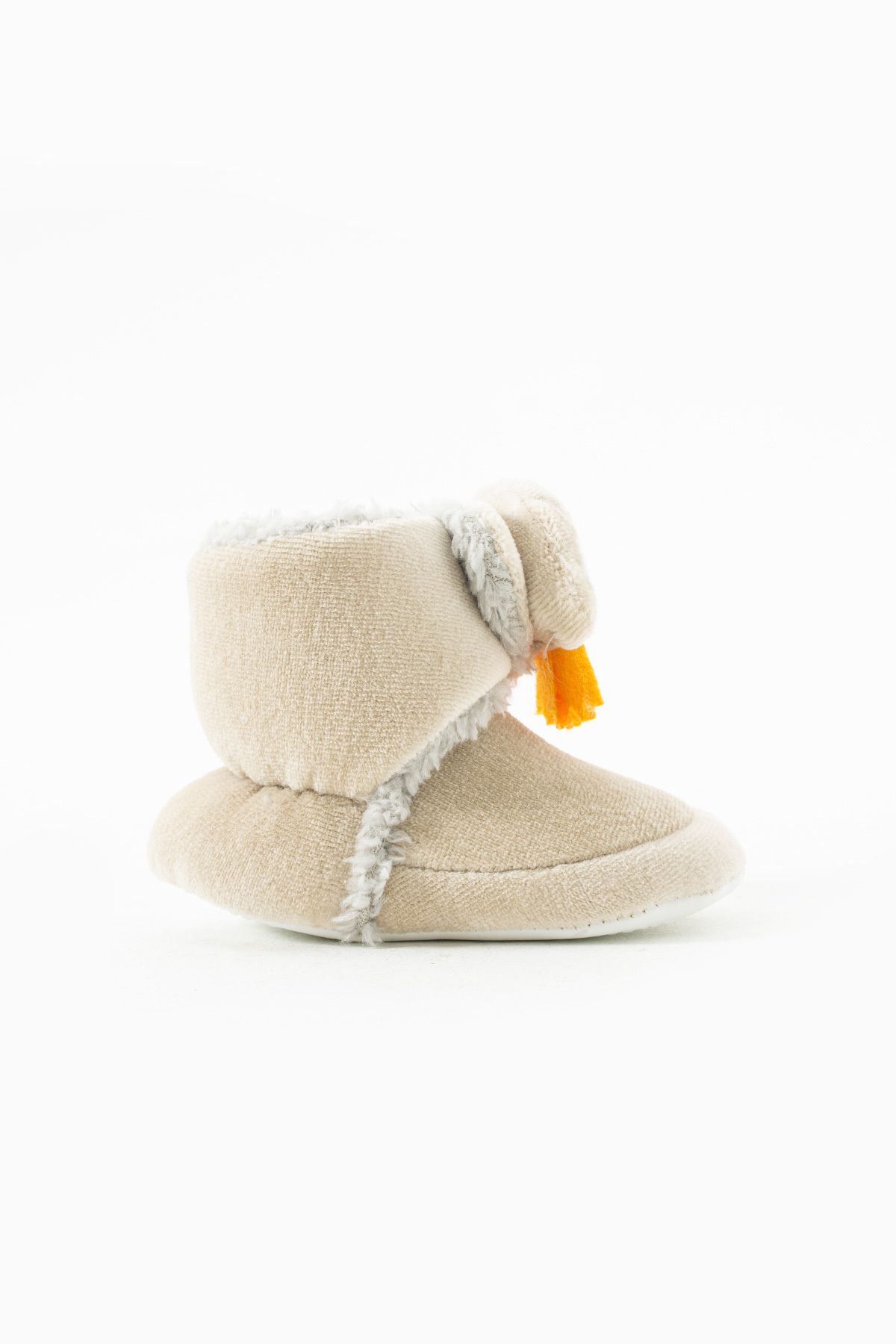 yummy kids-Baby Velvet Velcro Comfortable Anti-Slip Sole Brown Booties 3