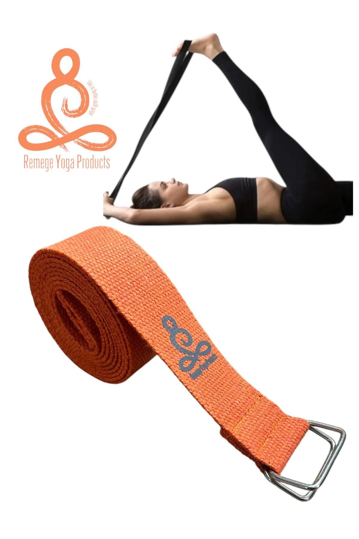 Remege Spor Malzemeleri Yoga Kemeri  - Yoga Kayışı - Yoga Germe Kayışı - Yoga Baskılı Yoga Kemeri 180 Cm Çift Halkalı