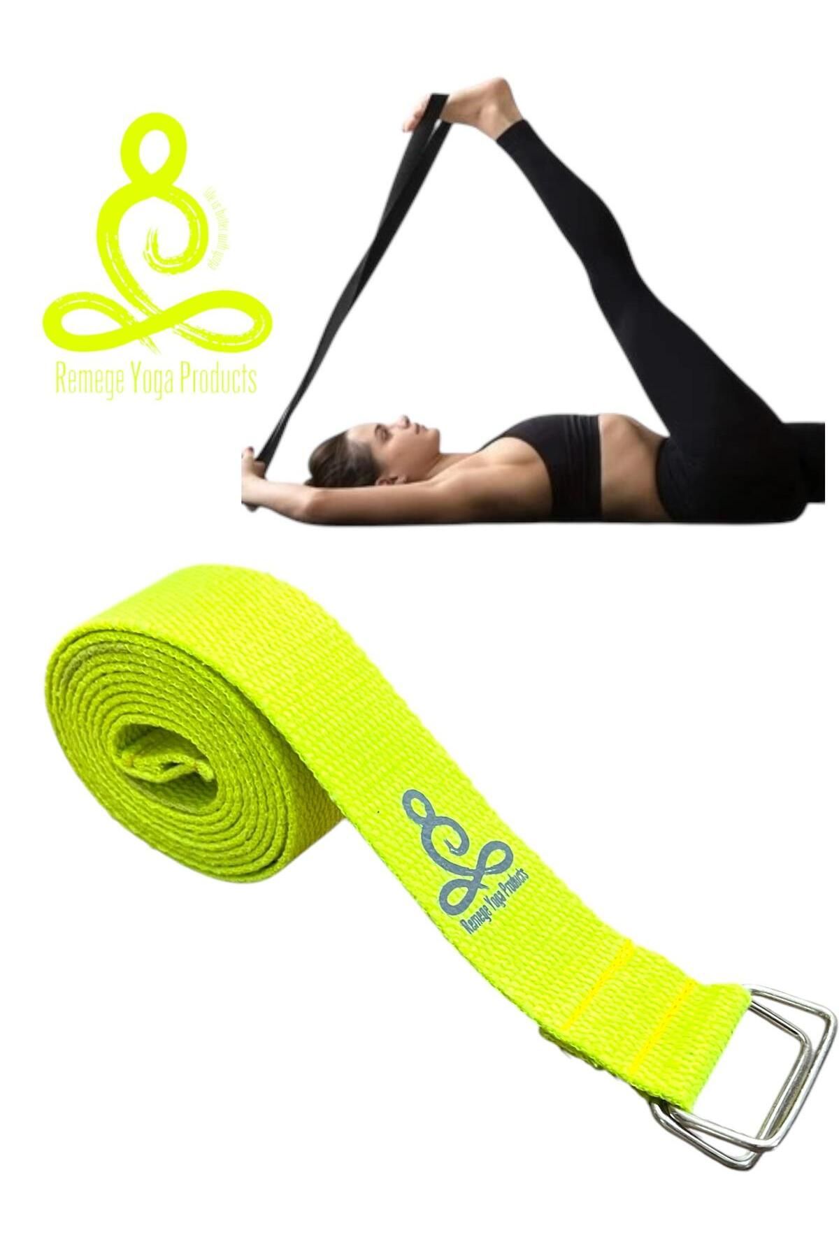 Remege Spor Malzemeleri Yoga Kemeri  - Yoga Kayışı - Yoga Germe Kayışı - Yoga Baskılı Yoga Kemeri 180 Cm Çift Halkalı