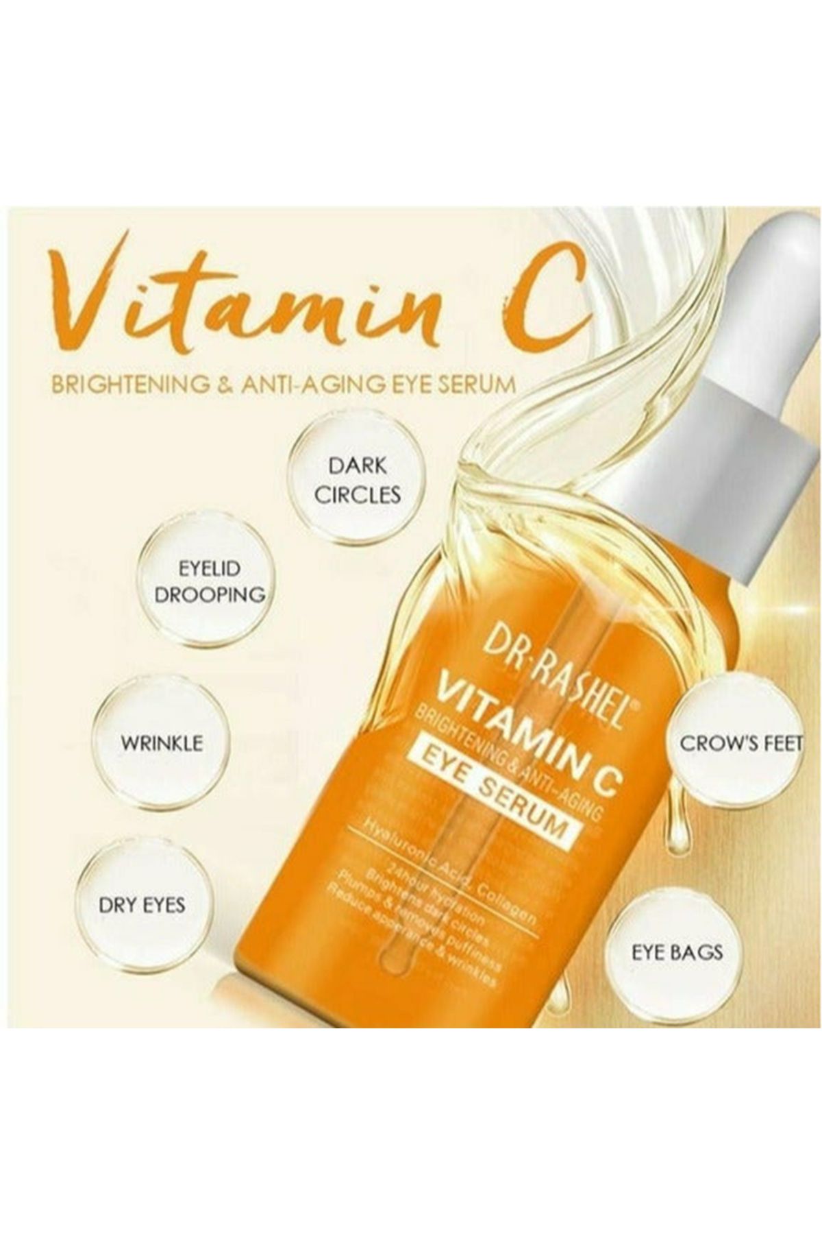 DR.RASHEL C Vitamini Aydınlatıcı ve Yaşlanma Karşıtı Göz Serumu 30ml(Vitamin C Eye Serum)