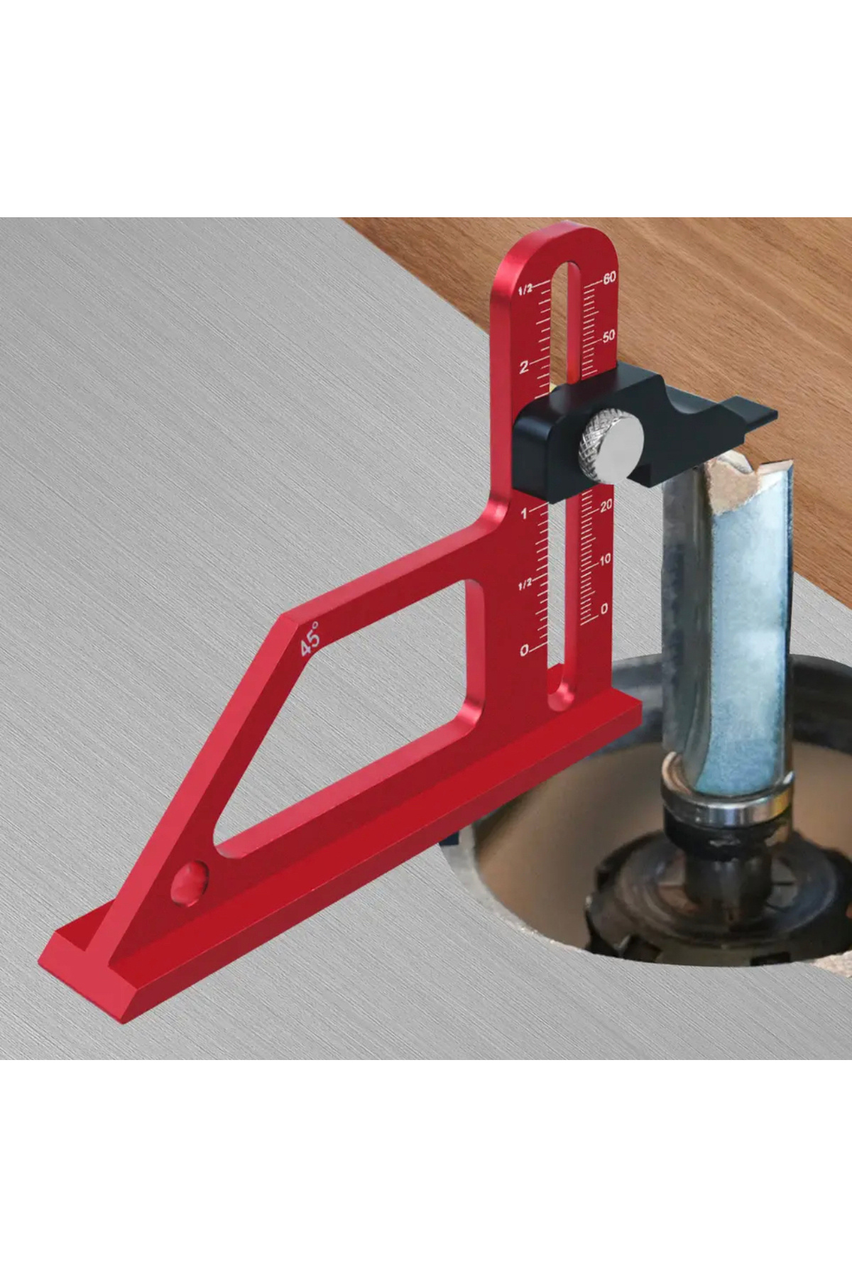 BGA-Carpenter 0-60mm Depth Gauge Recliner Saw Height Gauge Ruler 45 Degree Angle Measuring Ruler 7