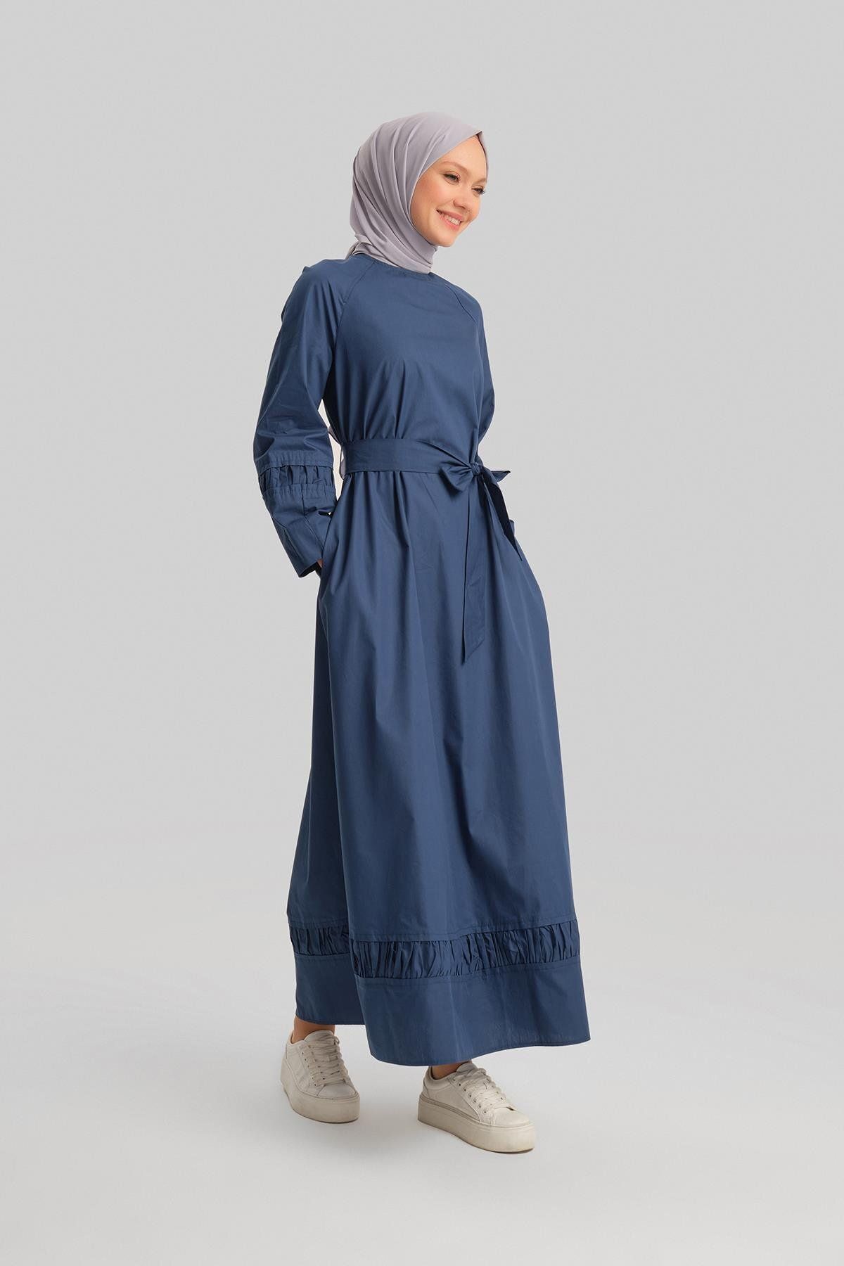 Armine-Indigo Dress - Gather Detailed, Model No: 24Y9825 2