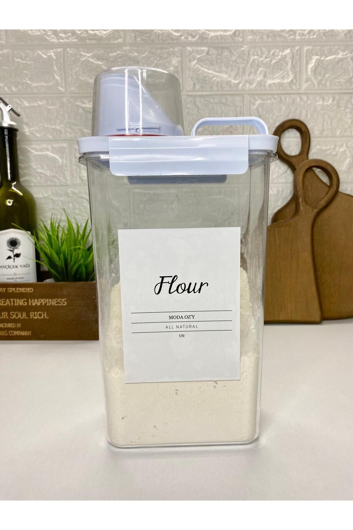 MODA OZY-Vacuum Acrylic Storage Container with Measure Lid 2300ml Food Container with Label 4