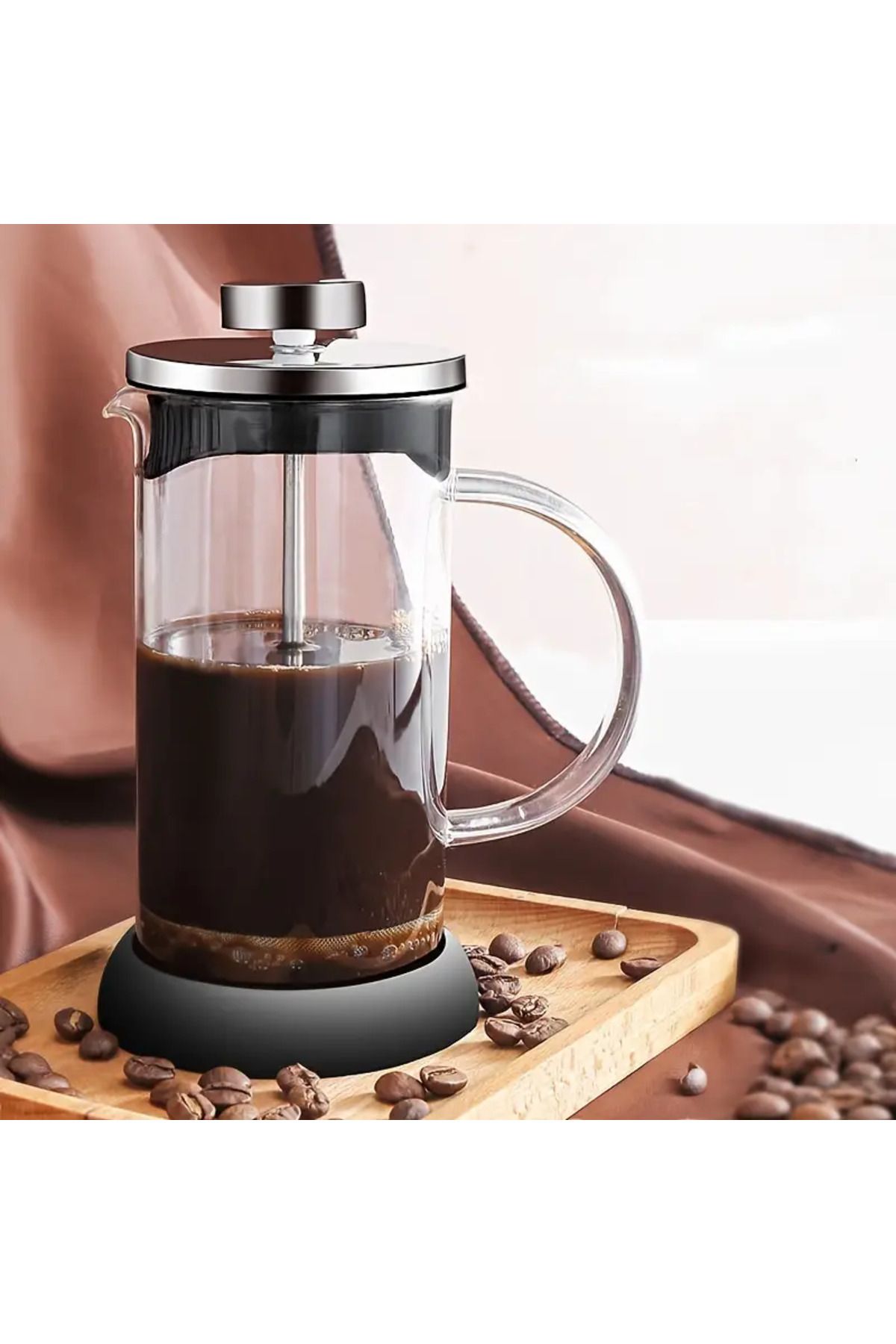 ANI OFİS KIRTASİYE A K 350 ml Cam French Press Kahve Demleme Makinesi Taşınabilen