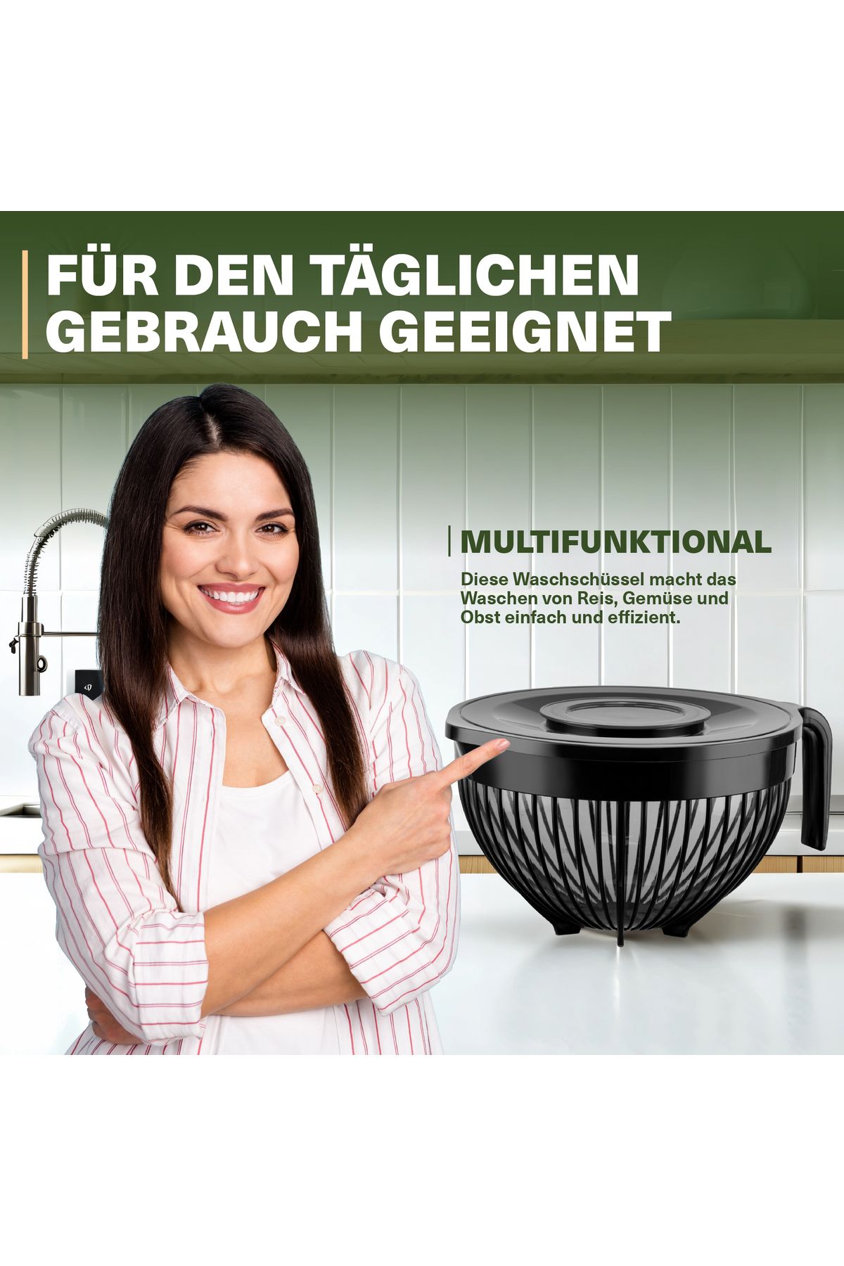 Viwares-Linea Mikser mit Deckel – Anthrazit – (3 Liter) Stilvoller und vielseitiger Küchenhelfer 6