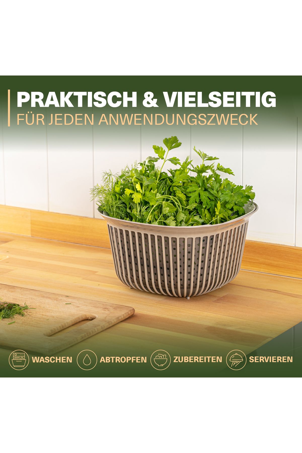 Viwares-Linea Eckige Schüssel mit Sieb – Praktische Lösung zum Waschen und Aufbewahren 4LT 6