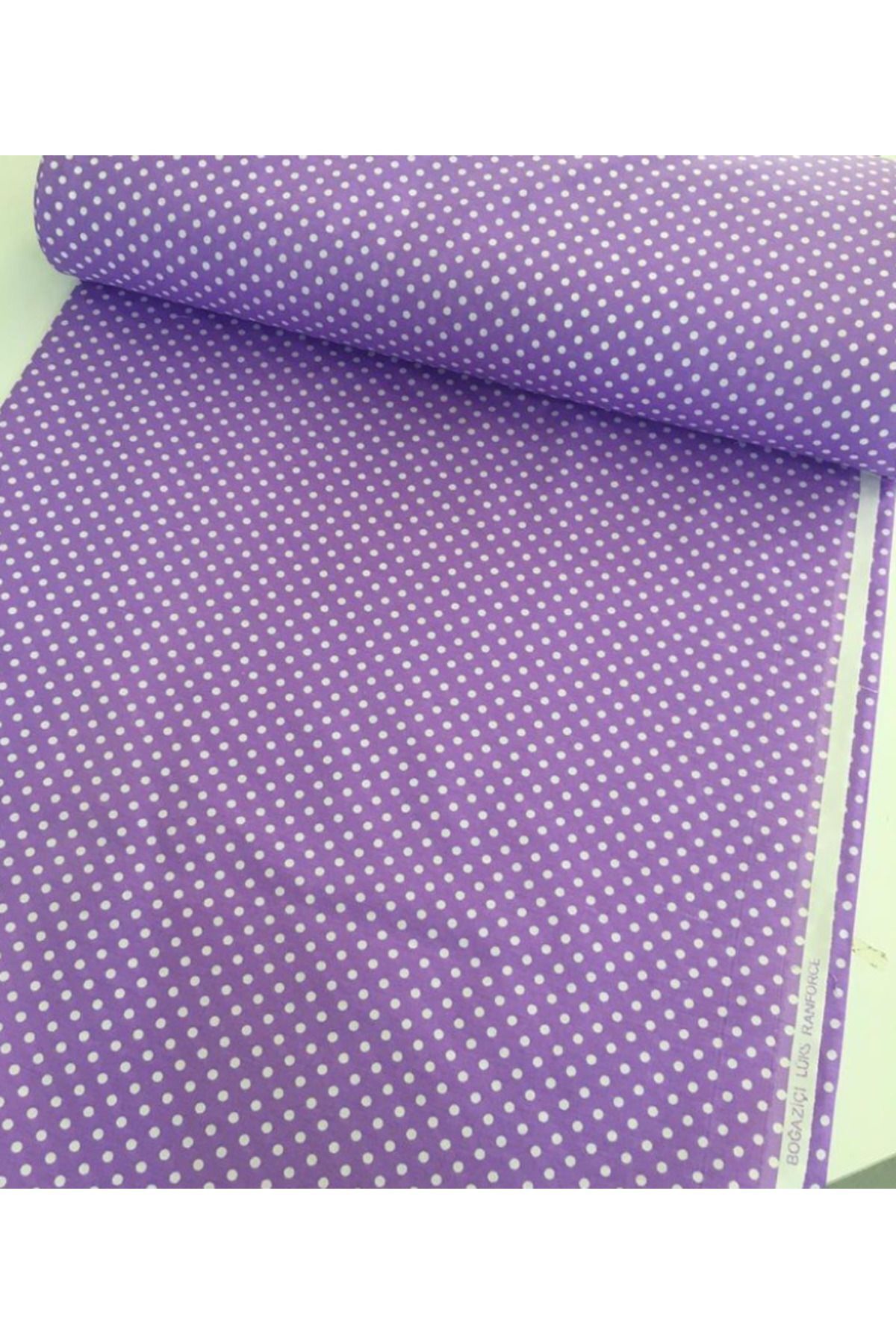 Ezgi-Lilac Polka Dot Fabric - Duvet Cover, Bed Sheet, Cover 1