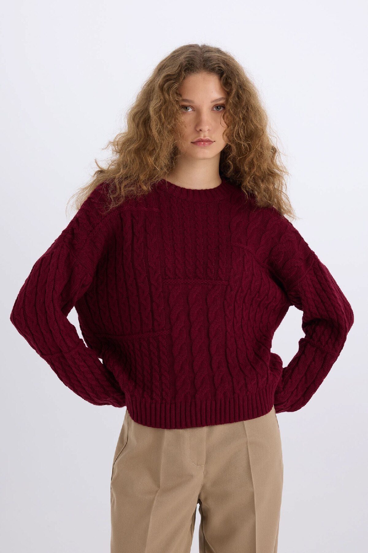 DeFacto-Coool Oversize Wide Fit Strickpullover mit Rundhalsausschnitt E2319AX24CW 3