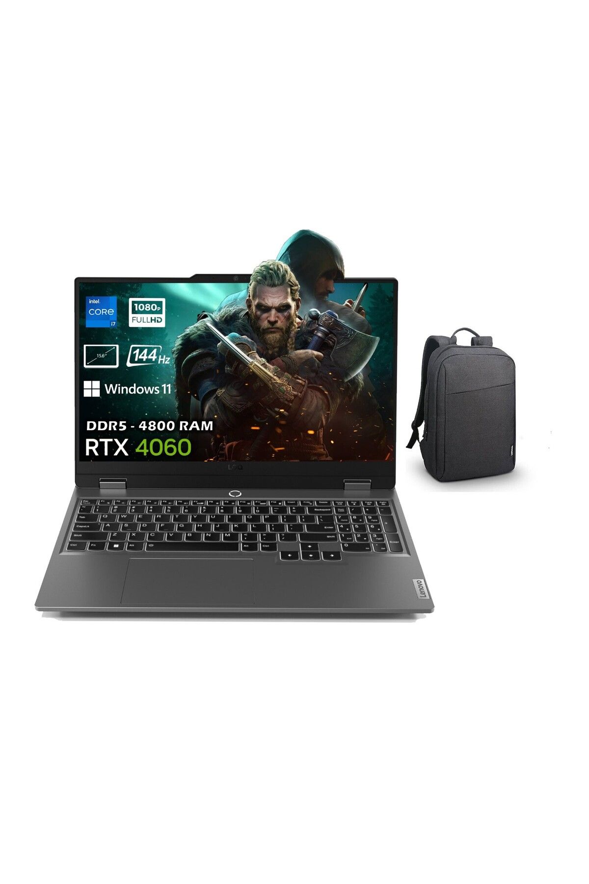 LOQ i7-13650HX 8GB DDR5 1TB SSD RTX4060 8GB 15.6 144Hz FHD W11Pro 83DV00HTTRP37+Lenovo Çanta