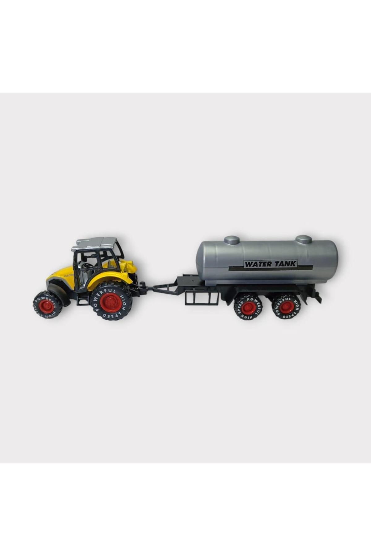 FAYMEM GLOBAL Çek Bırak Römorklu Traktör 25Cm - Sarı Su tanklı