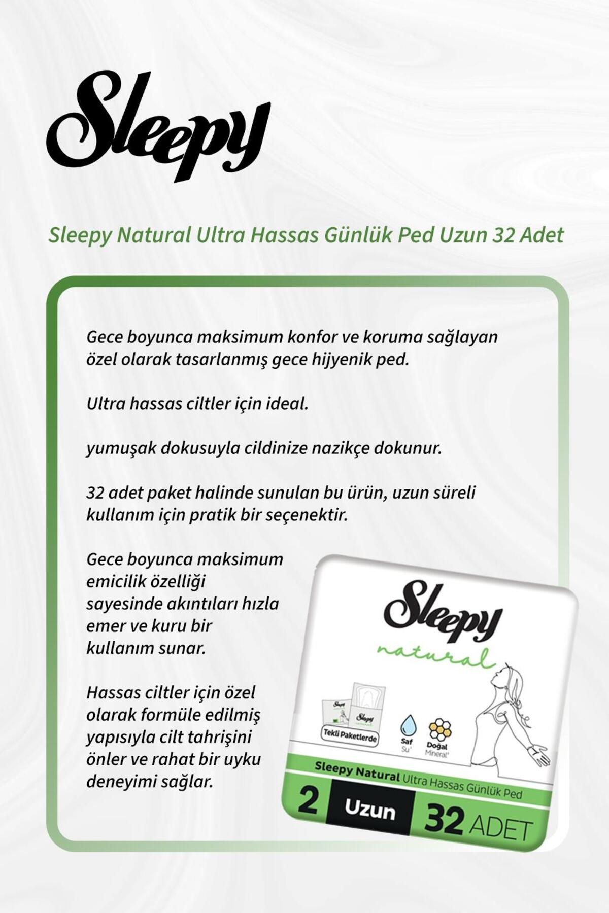 Sleepy Natural Ultra Hassas Günlük Ped Uzun 32 Adet 5 Al 4 Öde ve Rosie Pamuk