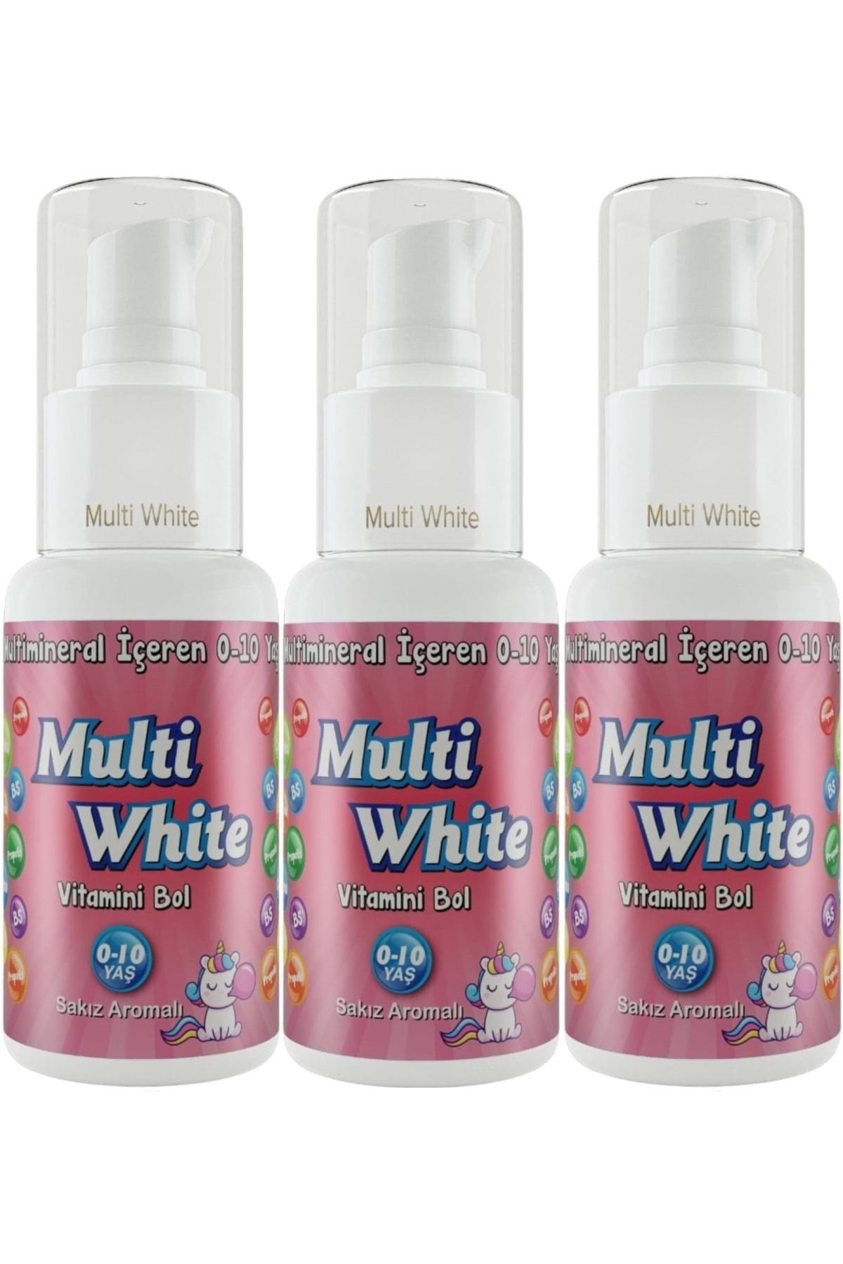 Multi White Diş Macunu 50ML Sakız Aromalı Bol Vitaminli (0-10 Yaş) (3 Lü Set)