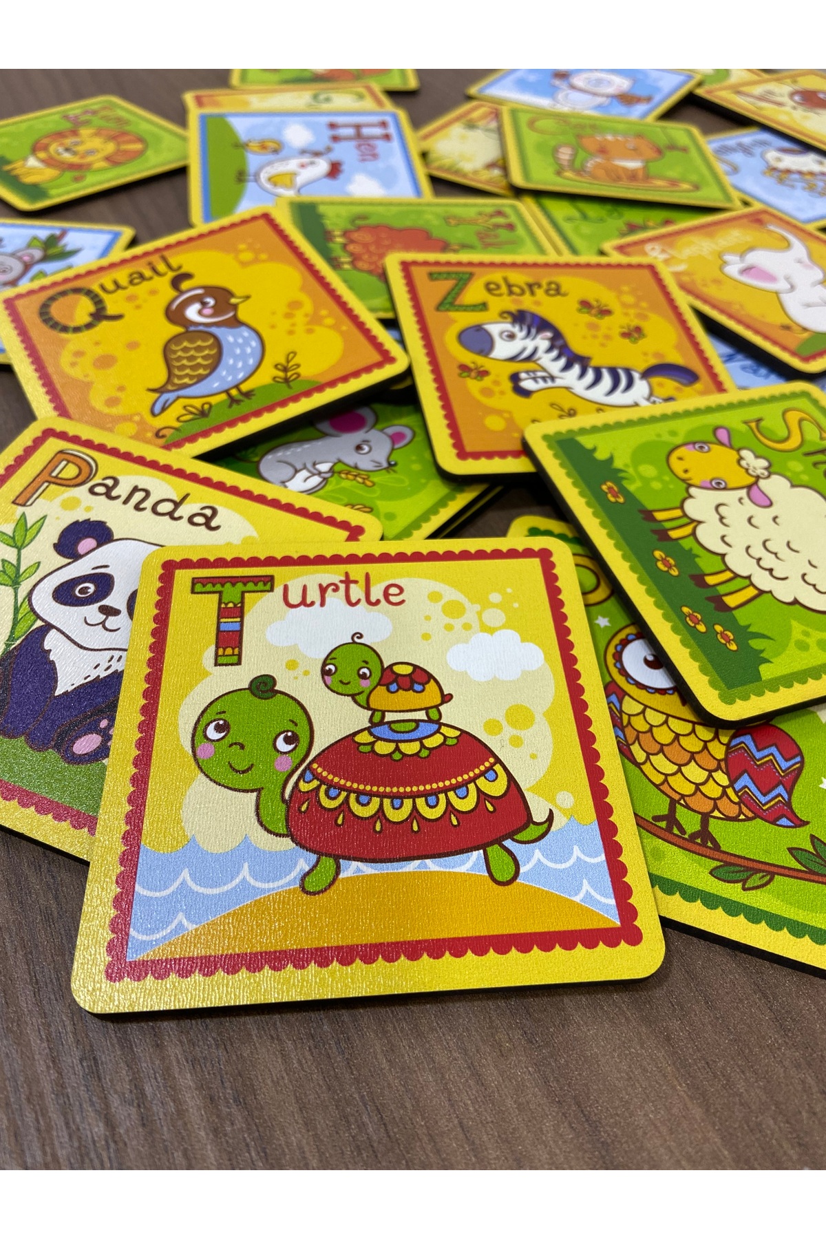 Leelii Tasarım ingilizce Alfabe Eğitim Seti - Ahşap ingilizce öğrenme Kartları fotoğrafı 4 (önizleme)