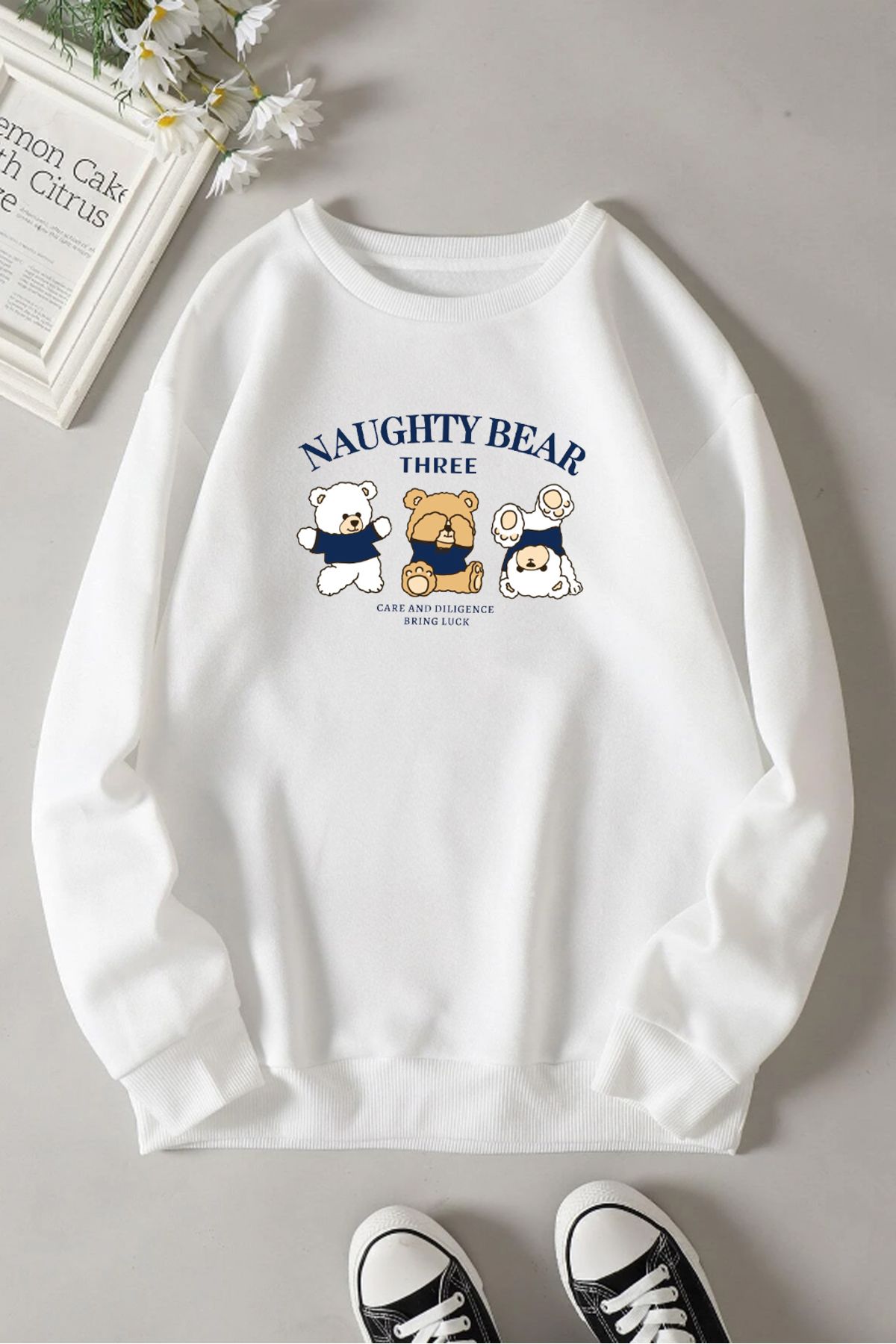 بلوز MA Boutique Teddy Printed 3 Thread Sweatshirt