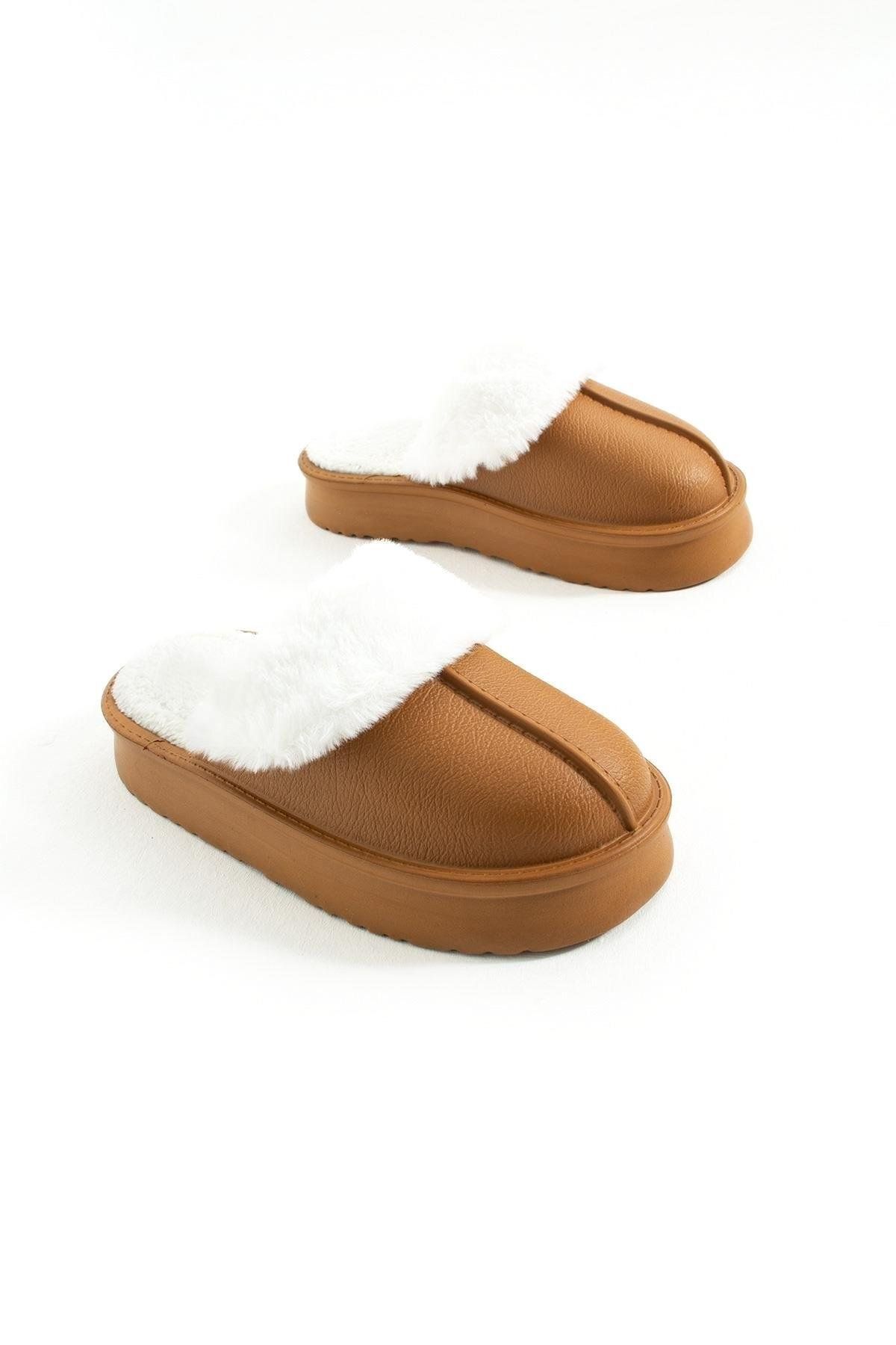 Fox Shoes-T 918264209   Braune Plüsch-Damenhausschuhe 4