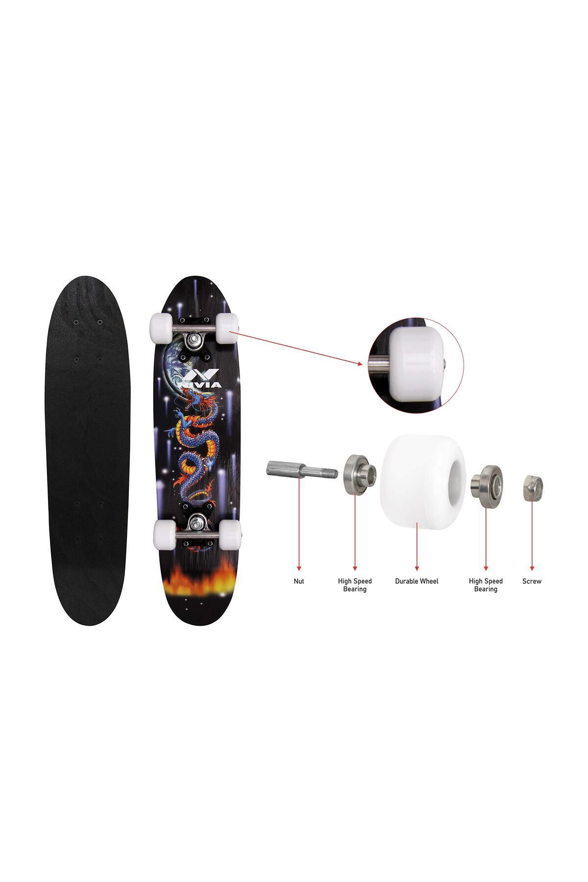 Nivia-Junior Skateboard | 24x5.8 Inch | Anti-skid | Maple/aluminium | Pu Wheels For Kids 5