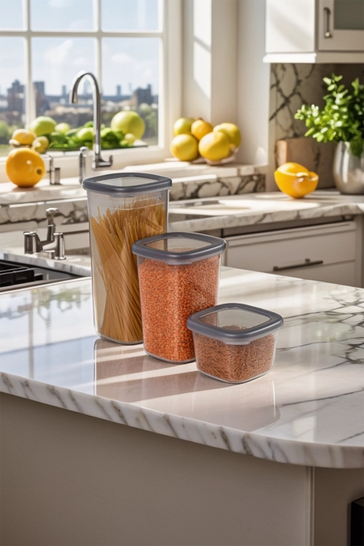 welcomein-12 Pieces 24 Pieces 550 Ml. 1200 Ml. 1750 Ml. Square Food Storage Container Set with Leak Proof Lid 3