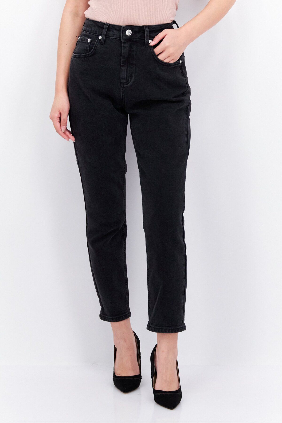 Asos Design-Women Petite Stretchable Jeans, Washed Black 1
