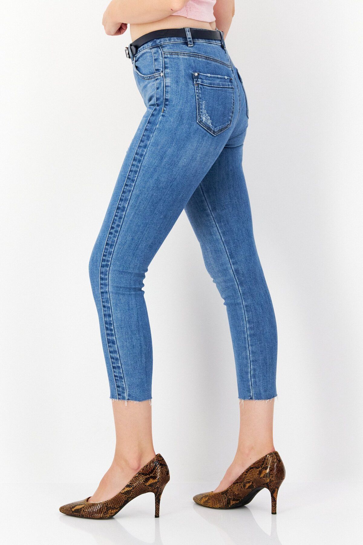 Vero Moda-Women Slim Fit Wash Stretchable Denim, Blue 4