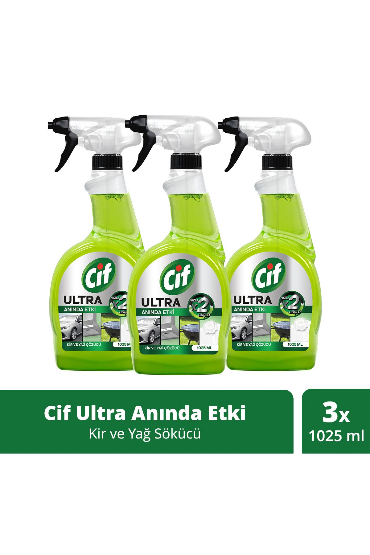 Cif Ultra Anında Etki Kir Ve Yağ Çözücü 1025 ml X3