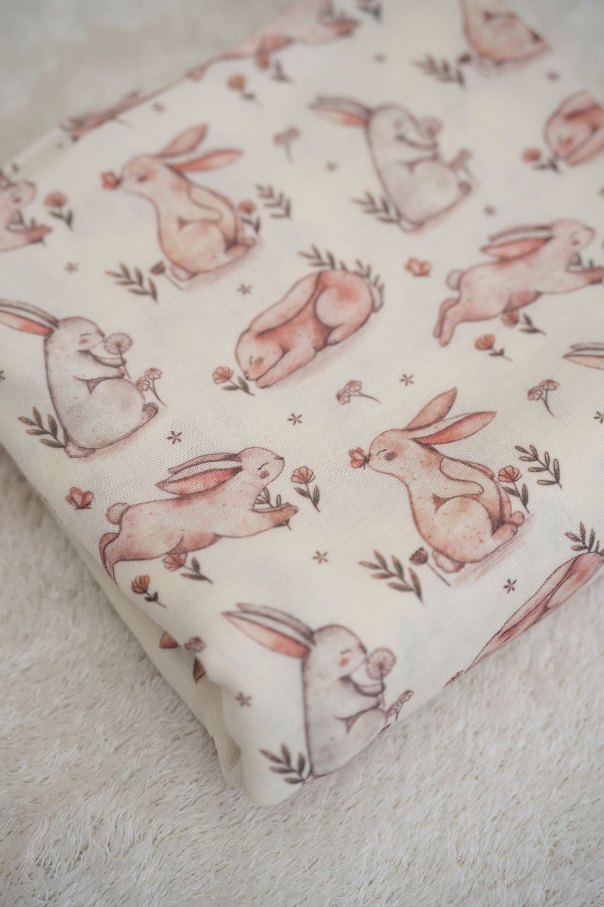 Tuğba Kuğu-Spring Rabbit Printed Muslin Fabric 3