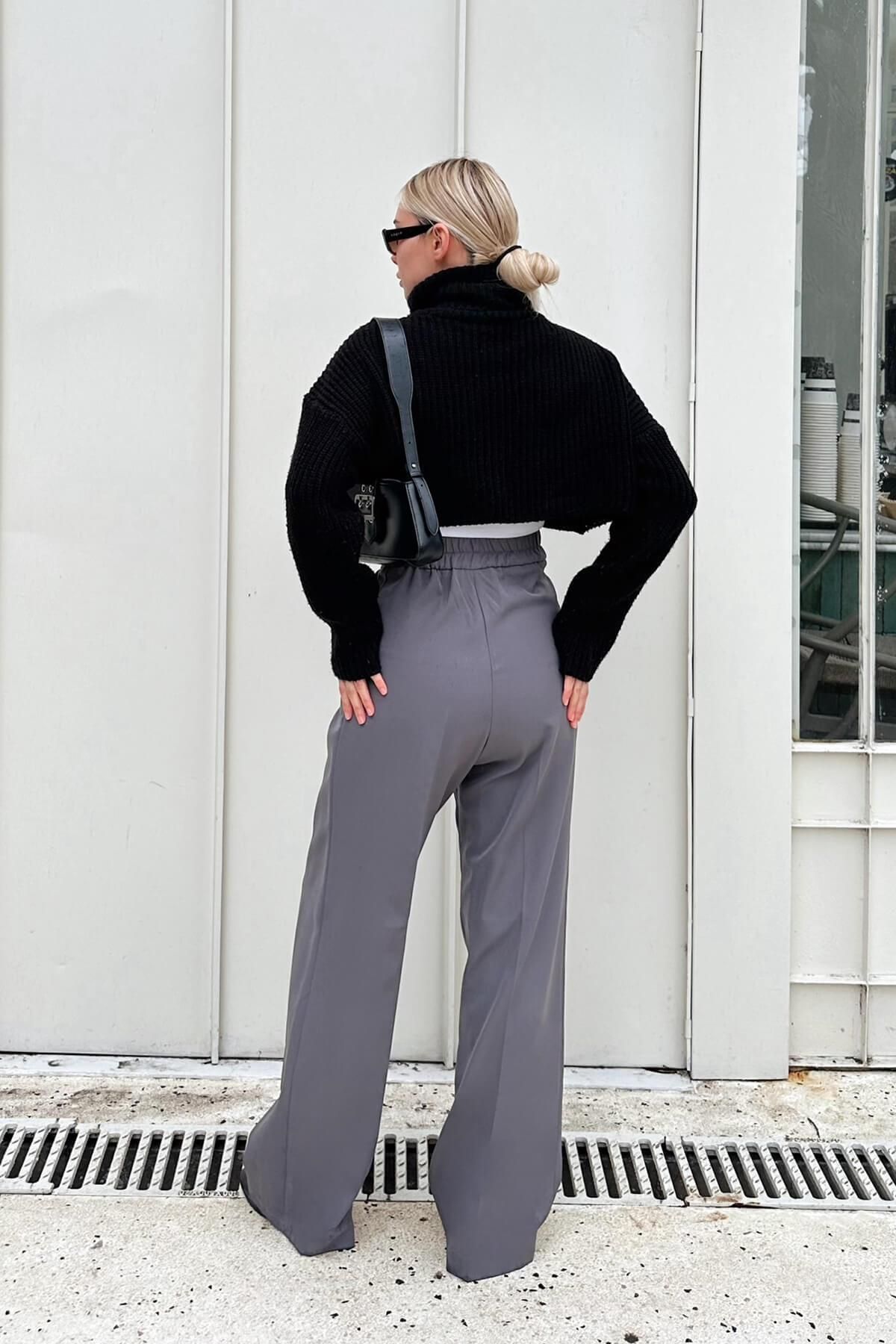 Swist-Pants - Gray - Wide leg 5