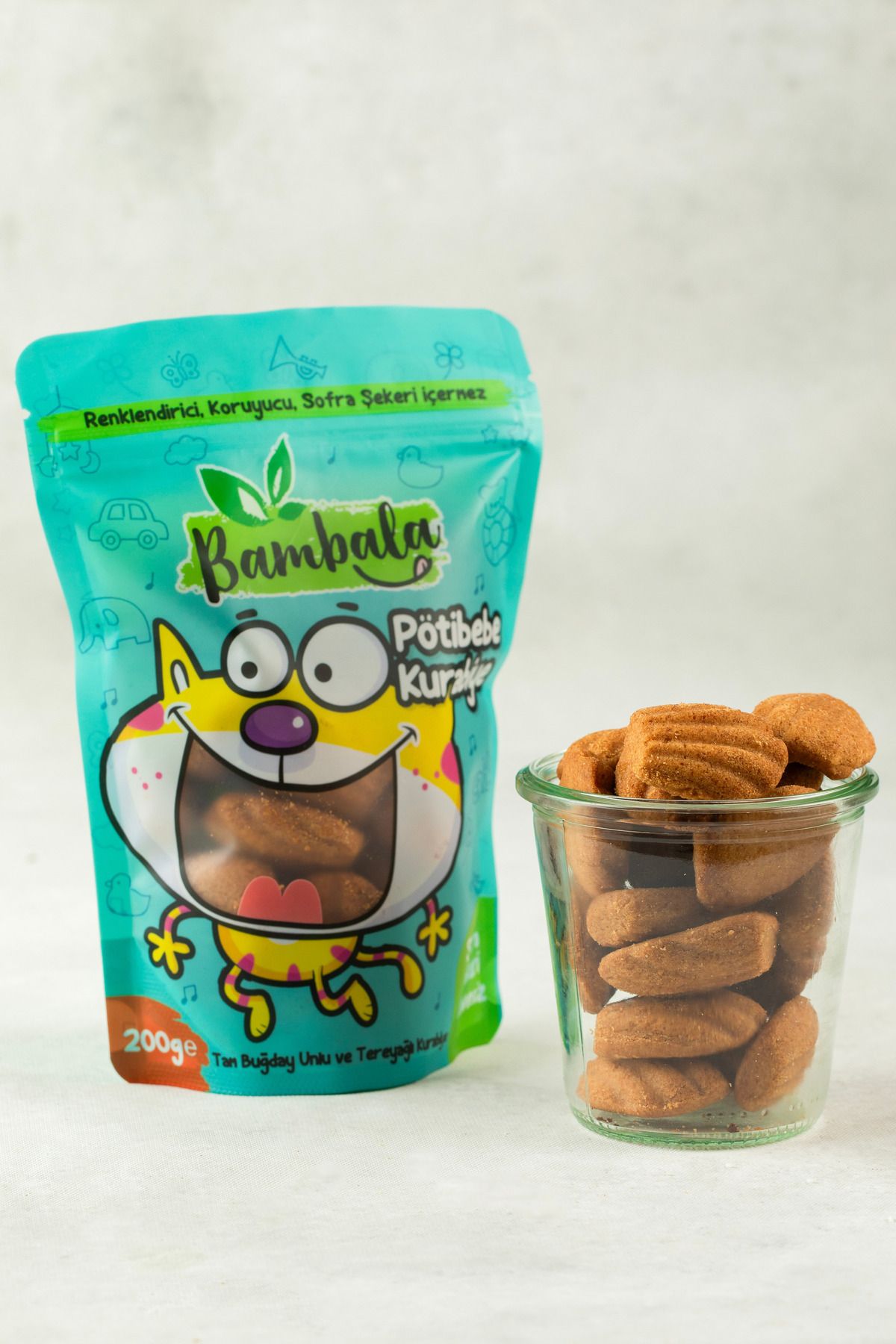 Bambala Pötibebe 6 Ay Büyük Paket Bebek Bisküvisi 200g Büyük Boy(KORUYUCUSUZ, TEMİZ IÇERİK)