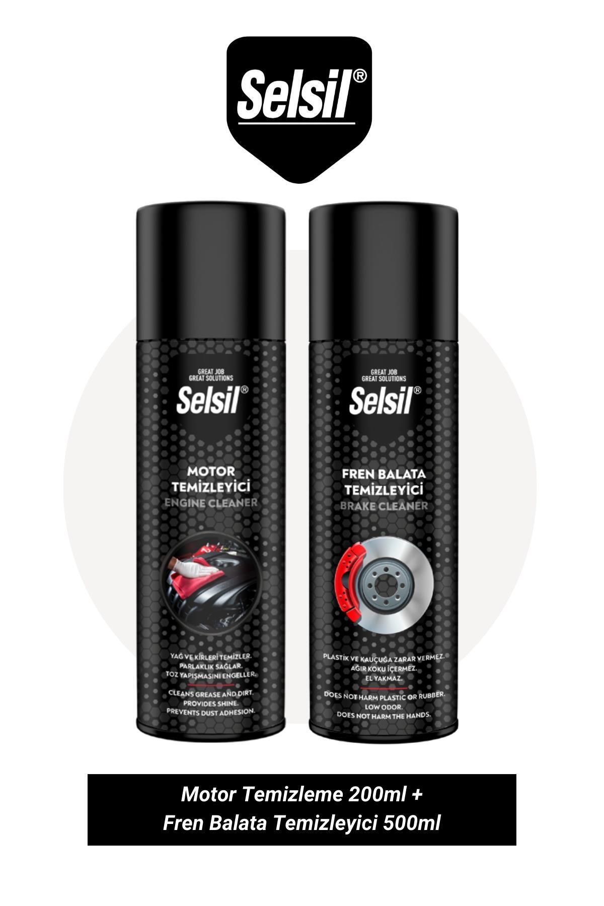 Selsil Motor Temizleme Spreyi 200ml + Fren Balata Temizleyici 500 ml