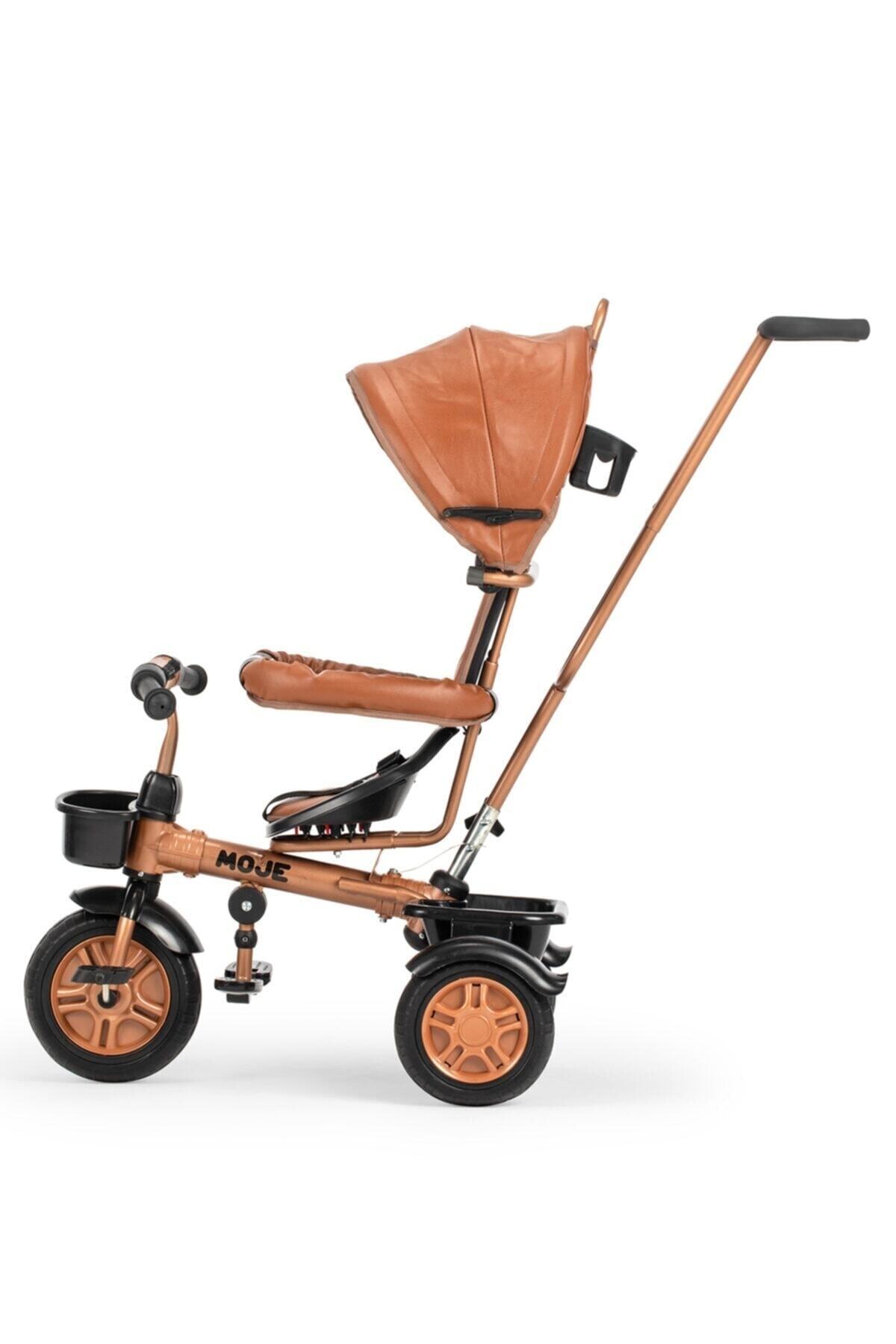 Moje Road Ebeveyn Kontrollü Gold Kasa İtmeli Bebek Bisikleti Gold Taba Rengi fotoğrafı 2 (önizleme)