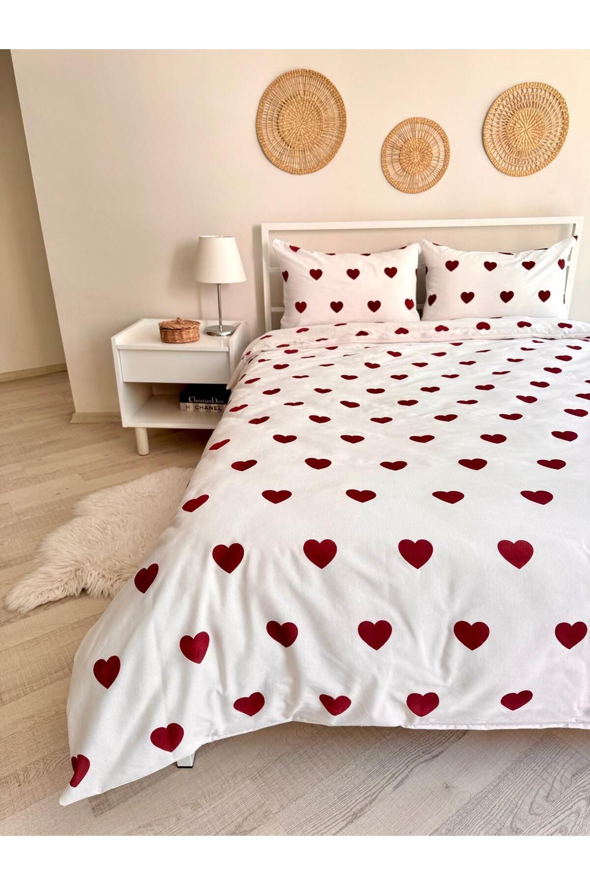 üntaş-Unitas Heart Patterned Single Beather and 1 Pillow Cover 1