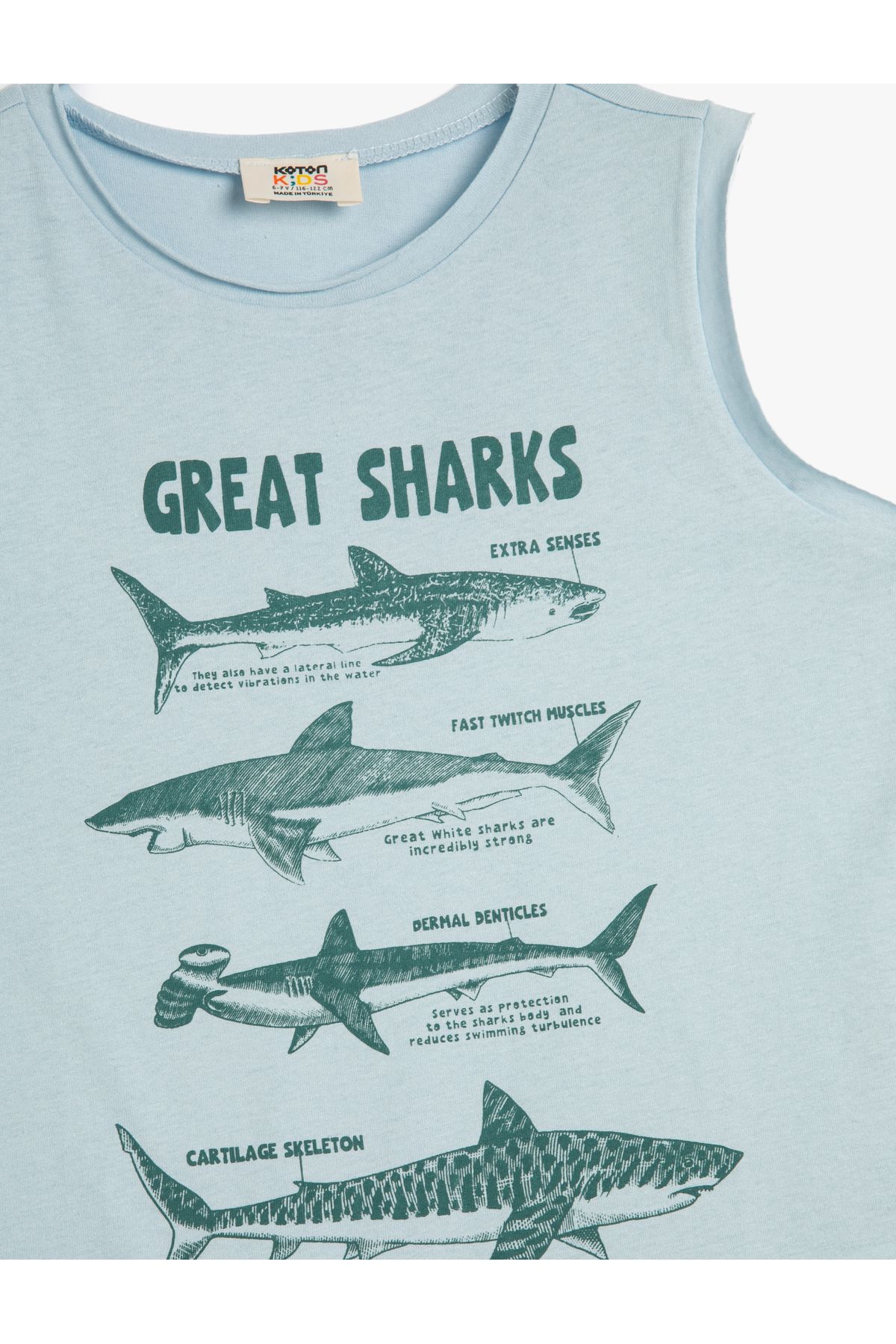 Koton-Bavlna s potlačou atléta Shark bez rukávov 3