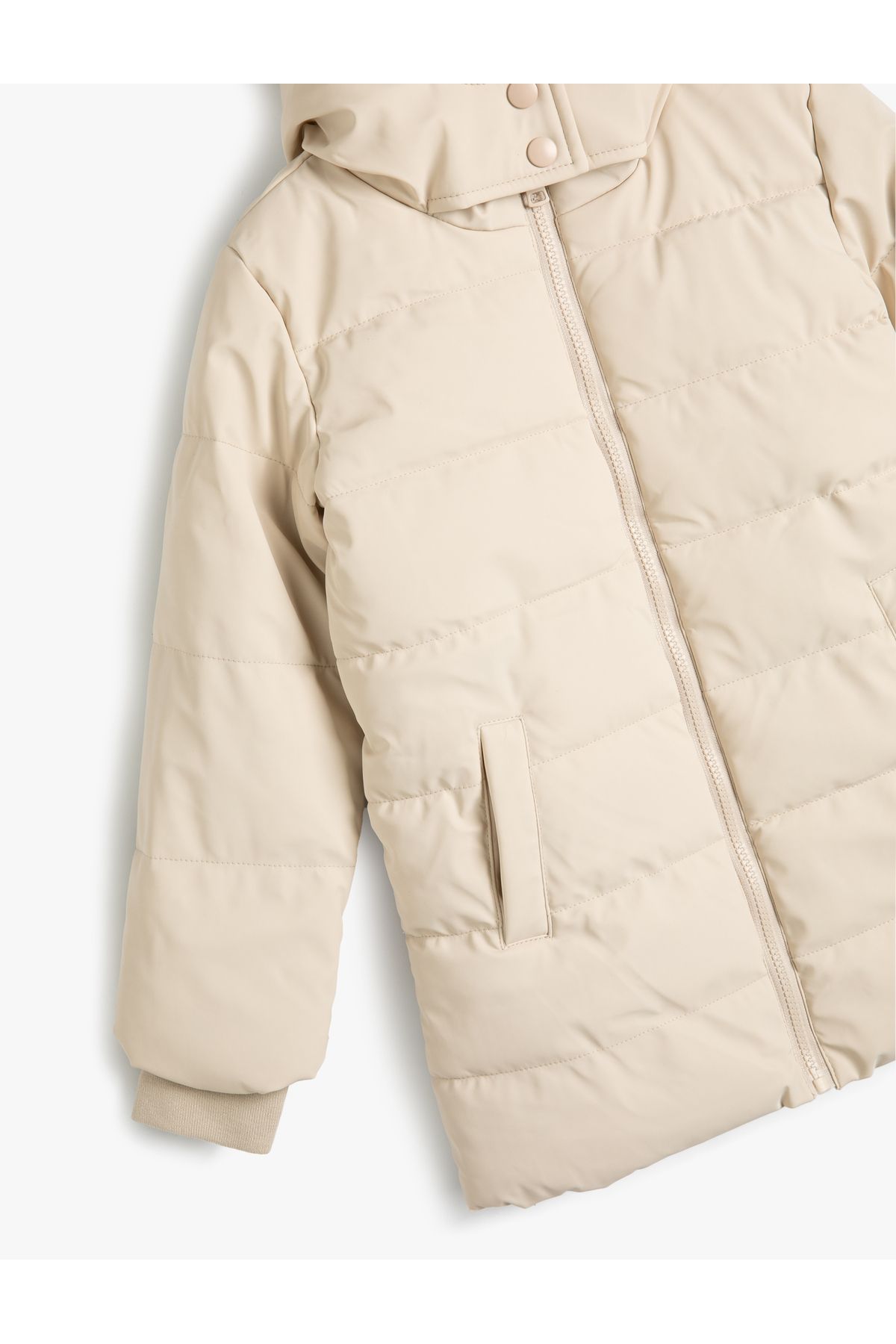 Koton-Oversize Puffer Jacket with Zipper Closure and Elasticated Cuffs 3