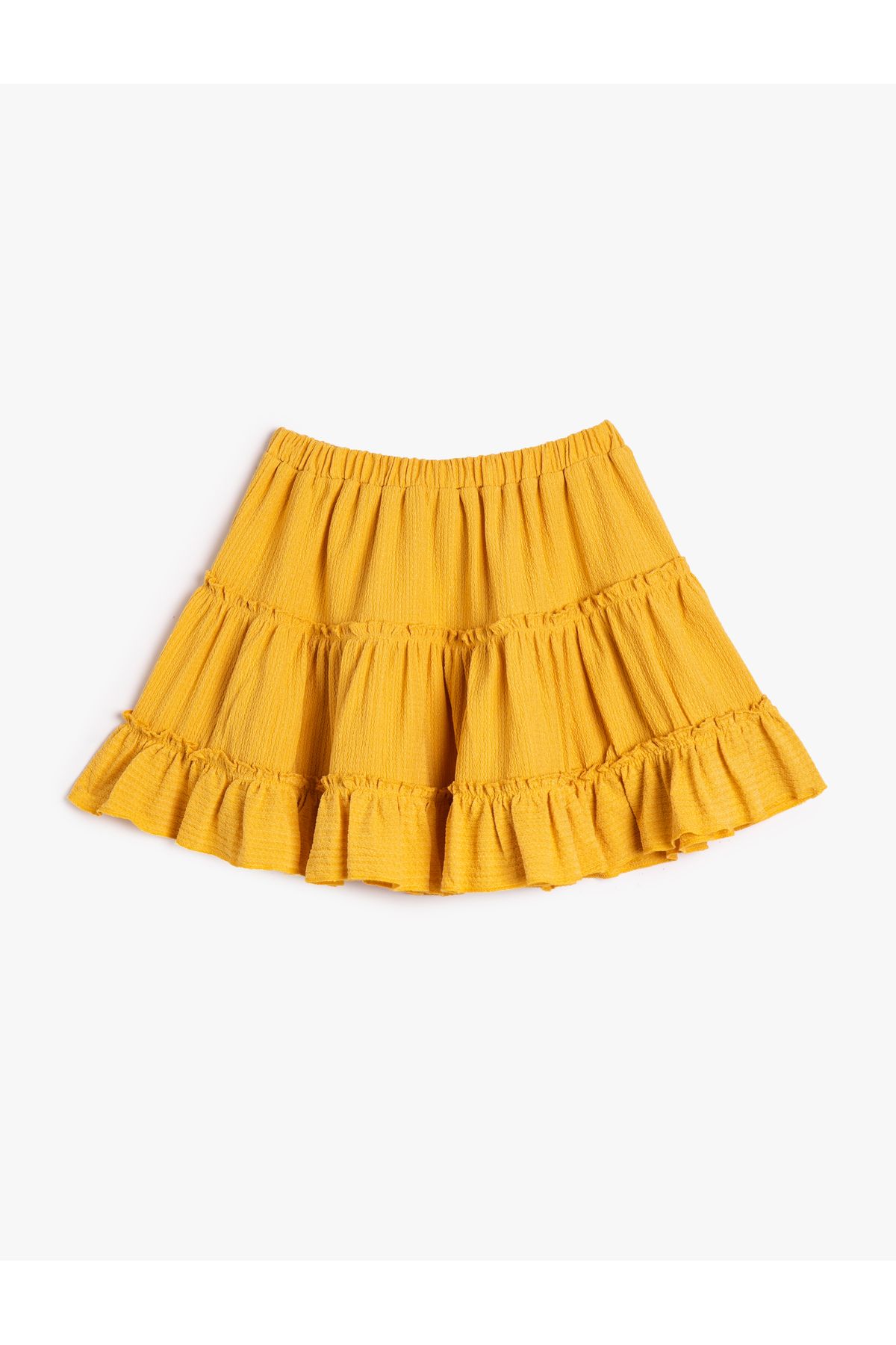 Koton-Skirt Frilled Comfortable Cut Elastic Waist Textured 1