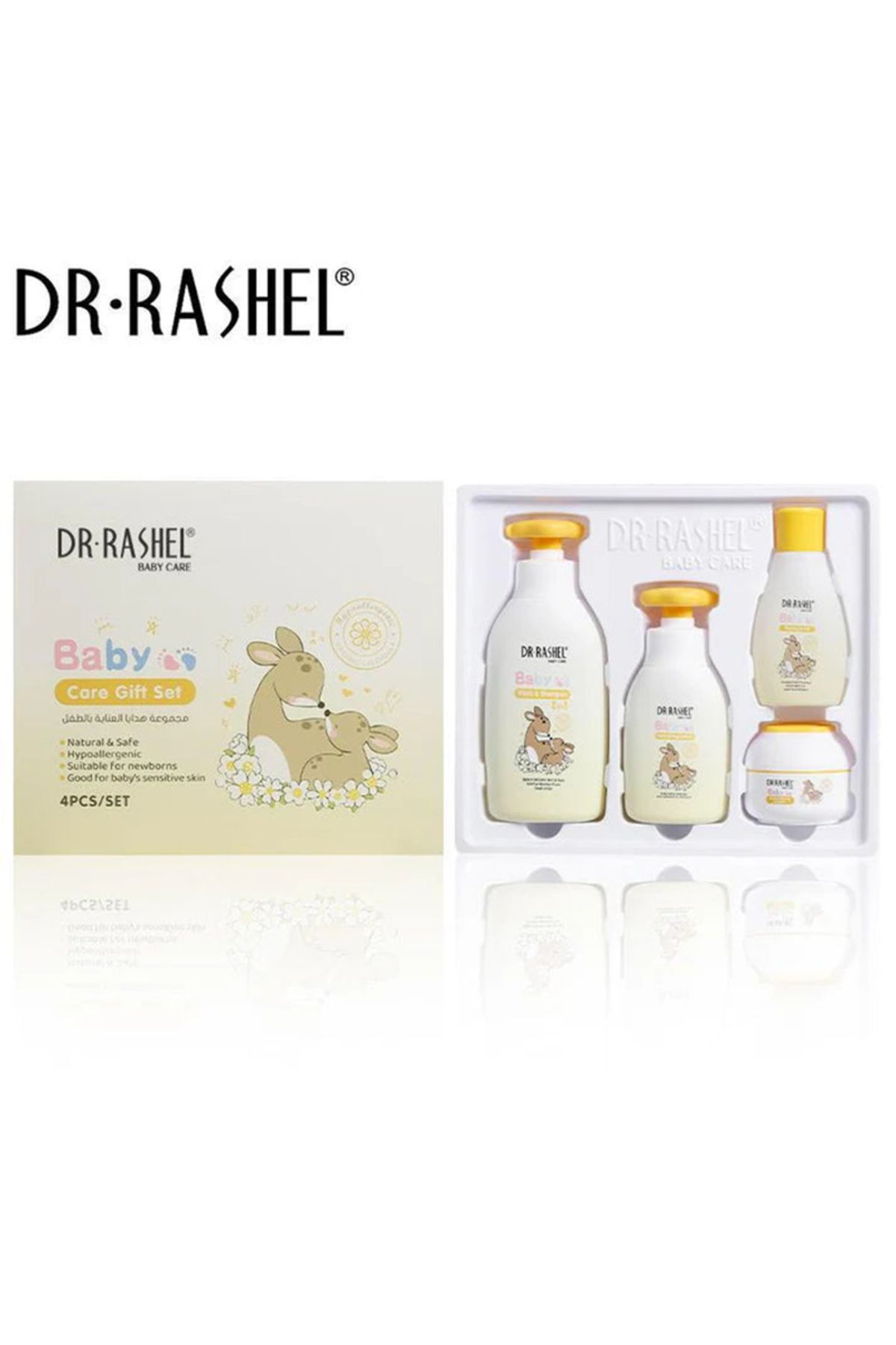 DR.RASHEL Bebek Bakım Seti 4 Parça-Hipoalerjenik Organik Kadife Çiçeği(Baby Care Gift Set)