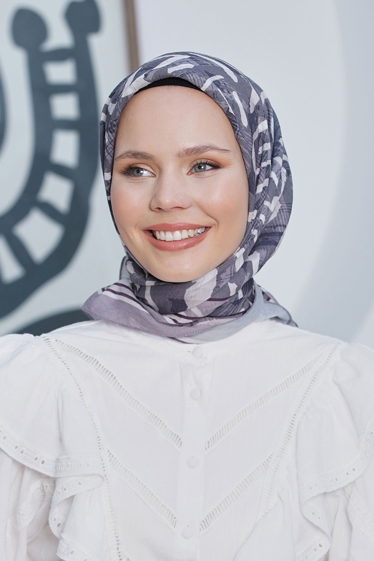 روسری خاکستری حجاب الماس ARTE IPEKSI 4287 Loryan