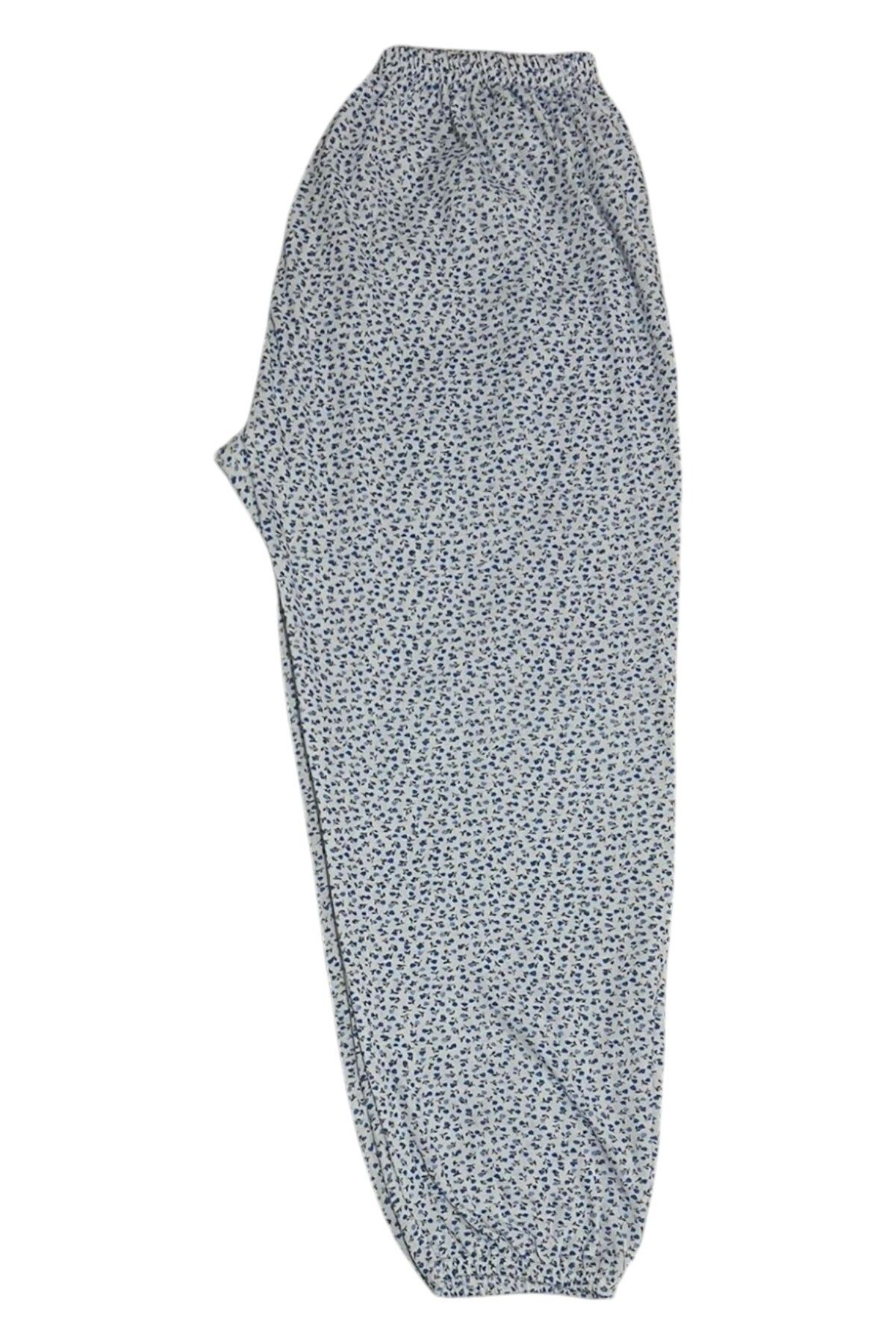 SİERNA Kadın Kışlık Anne Desenli Uzun Beli Lastikli Penye Pijama Altı Bilek Lastikli srn-004448
